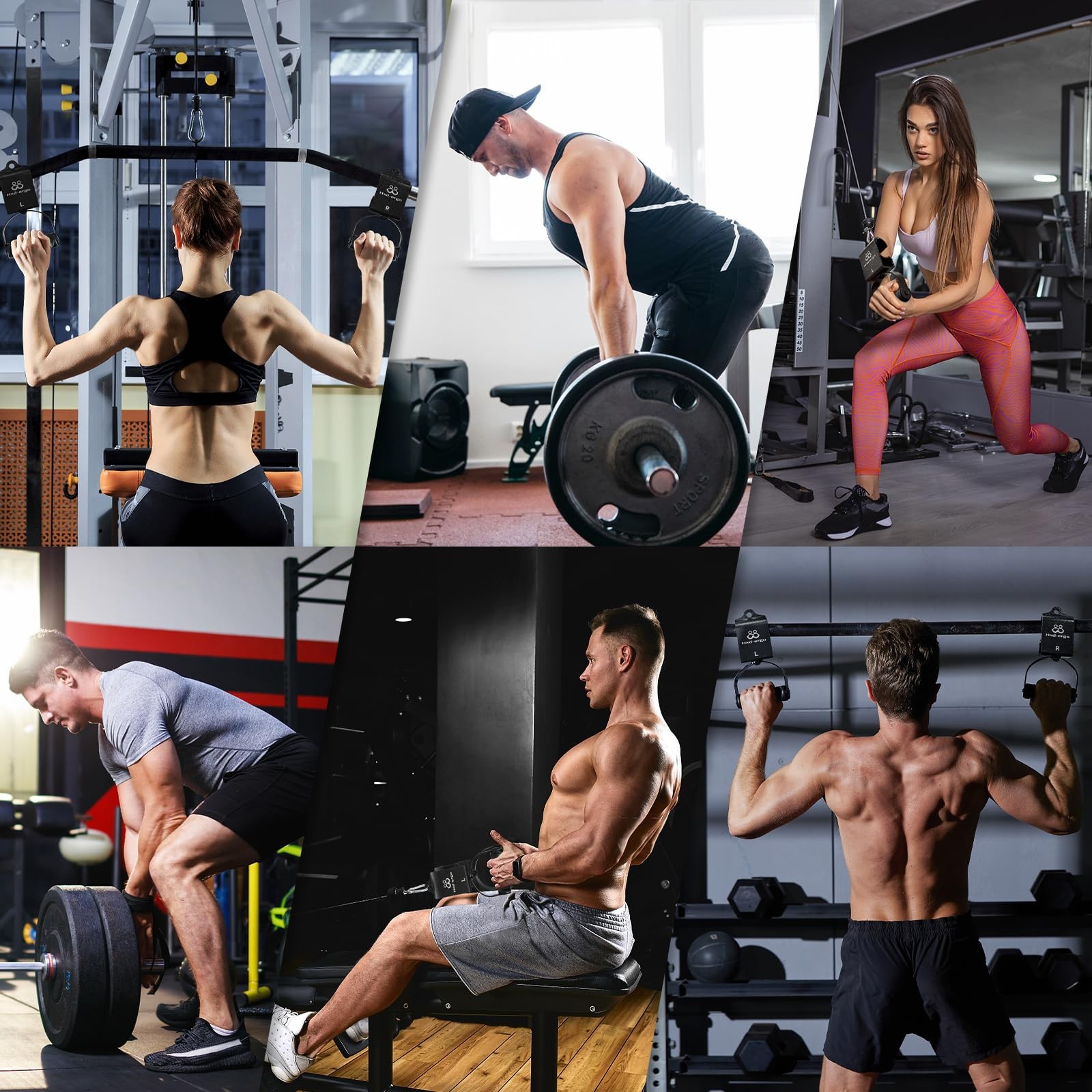 Rotating Pull-Up Handles-Ergonomic Exercise Handle for LAT Pulldown Attachmen...