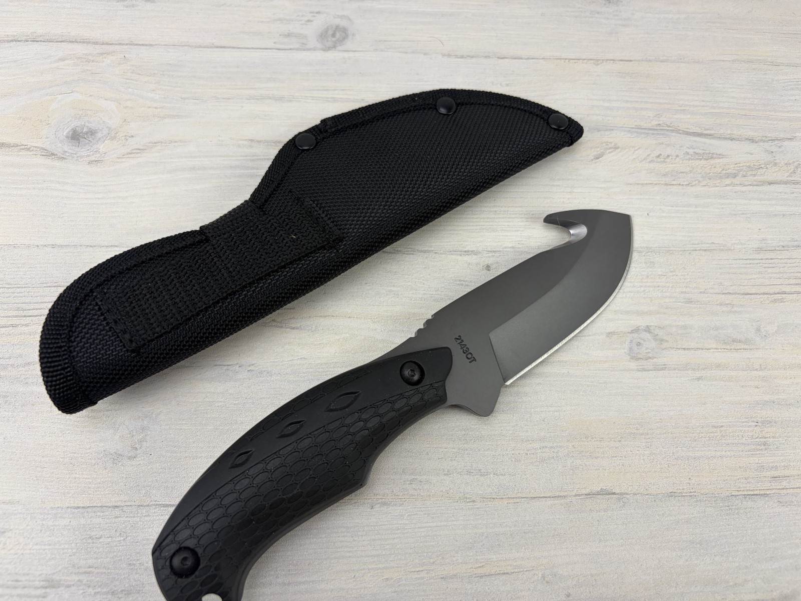 Schrade Old Timer Copperhead Guthook Fixed Blade Hunting Skinning Knife + Sheath