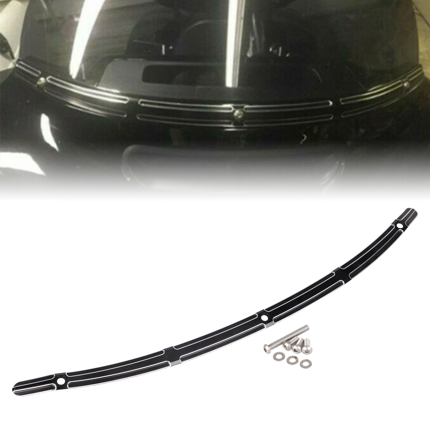 Black Cut Fairing Windshield Trim For Touring Electra Tri Glide FLHX Ultra 14-22