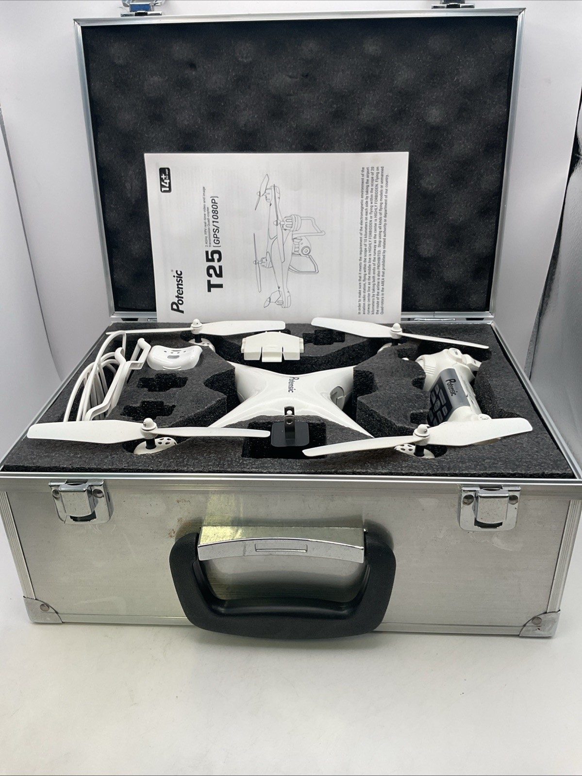 Potensic T25 GPS White Drone with 1080P HD Camera And Case Used