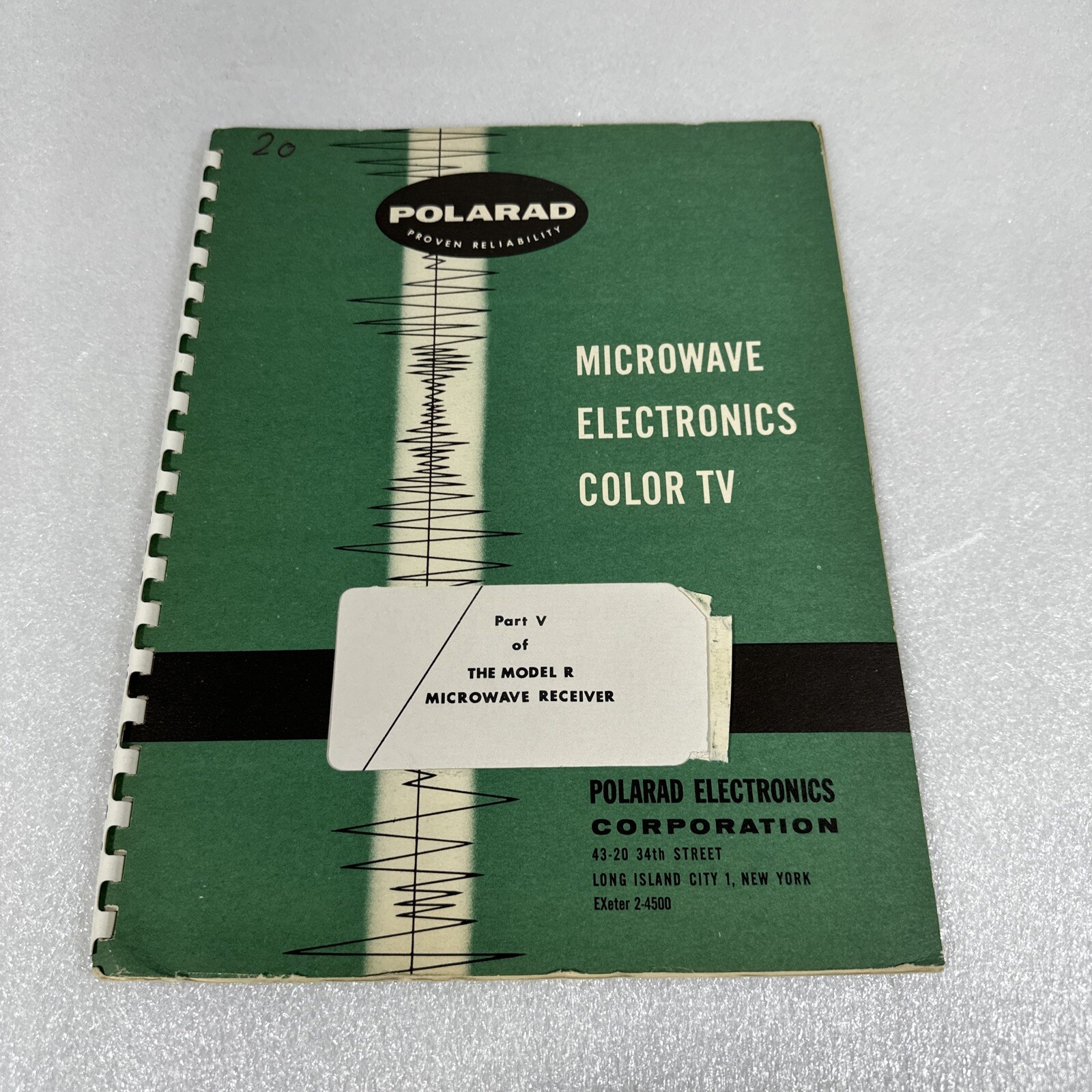 Polarad Model RX R-F Tuning Unit Part V Model R Microwave Receiver Instruction