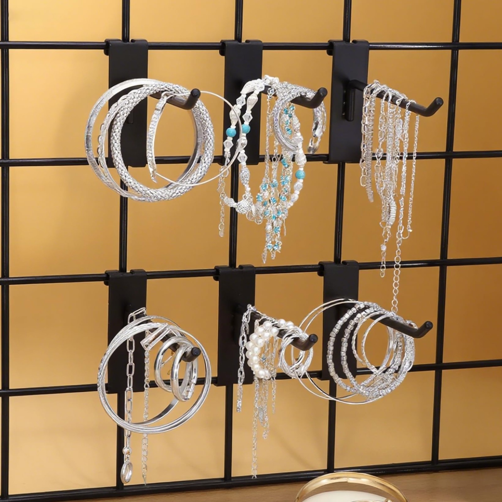Gridwall Hooks 4 Inch 32PC Heavy Duty Black Display Hooks for Grid Wall Panel...