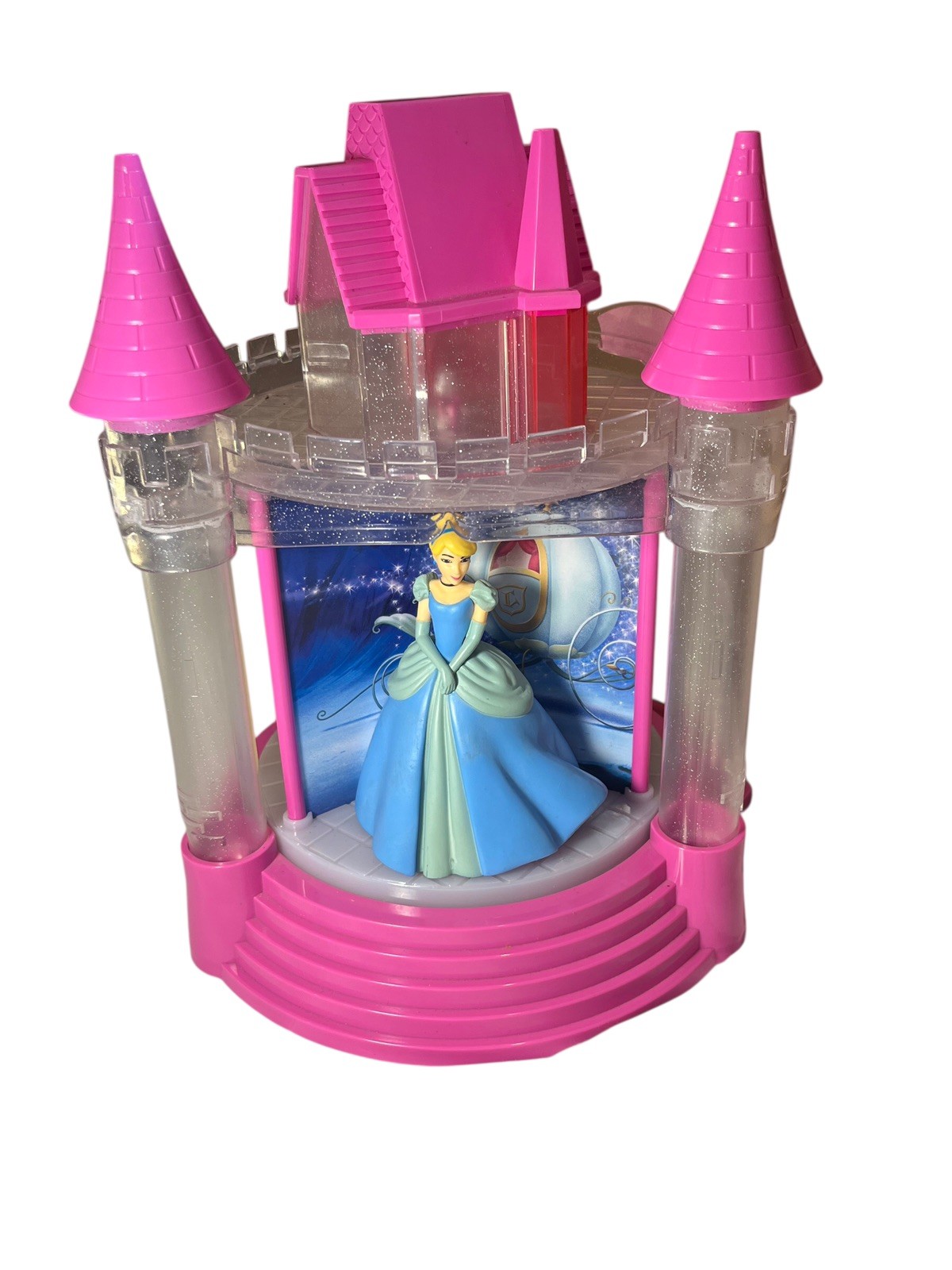 Disney Princess Light Sound Musical Carousel Palace Belle Cinderella Ariel Works