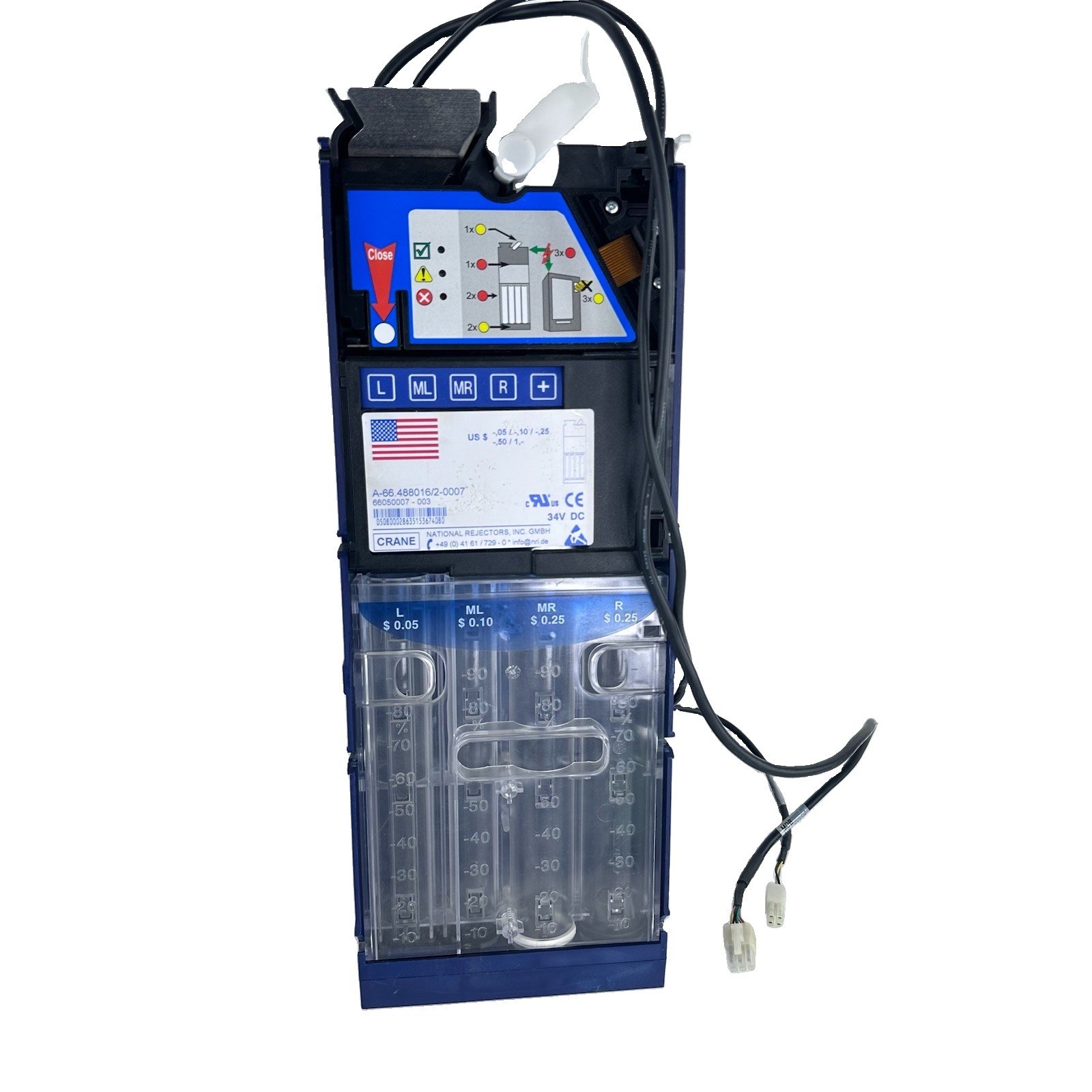 Crane A66 4 Tube MDB Coin Changer