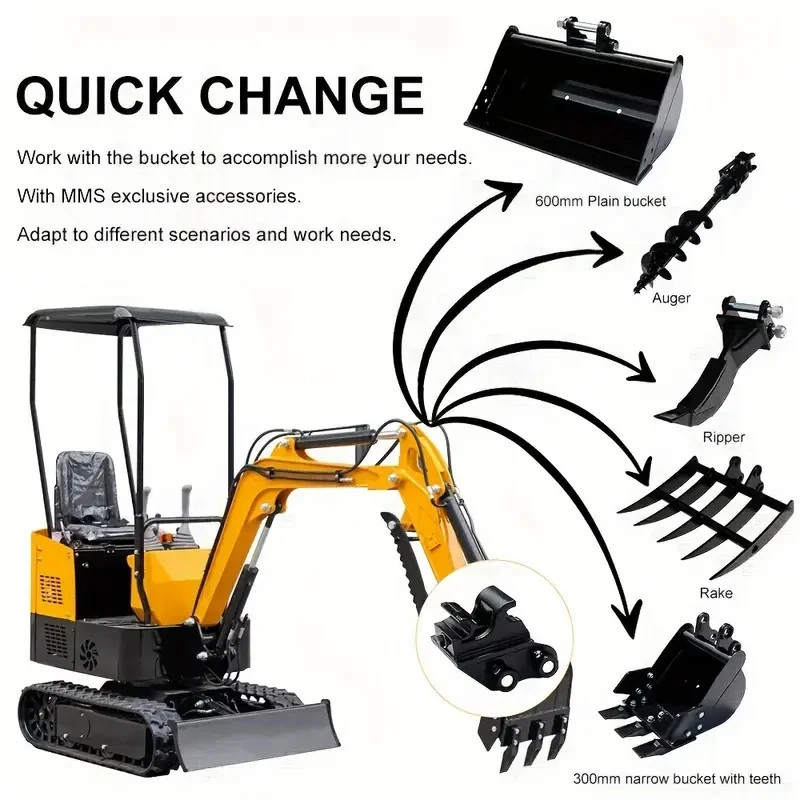 Local Pick Up One Ton Small Mini Digger Small Track Excavator with Canopy