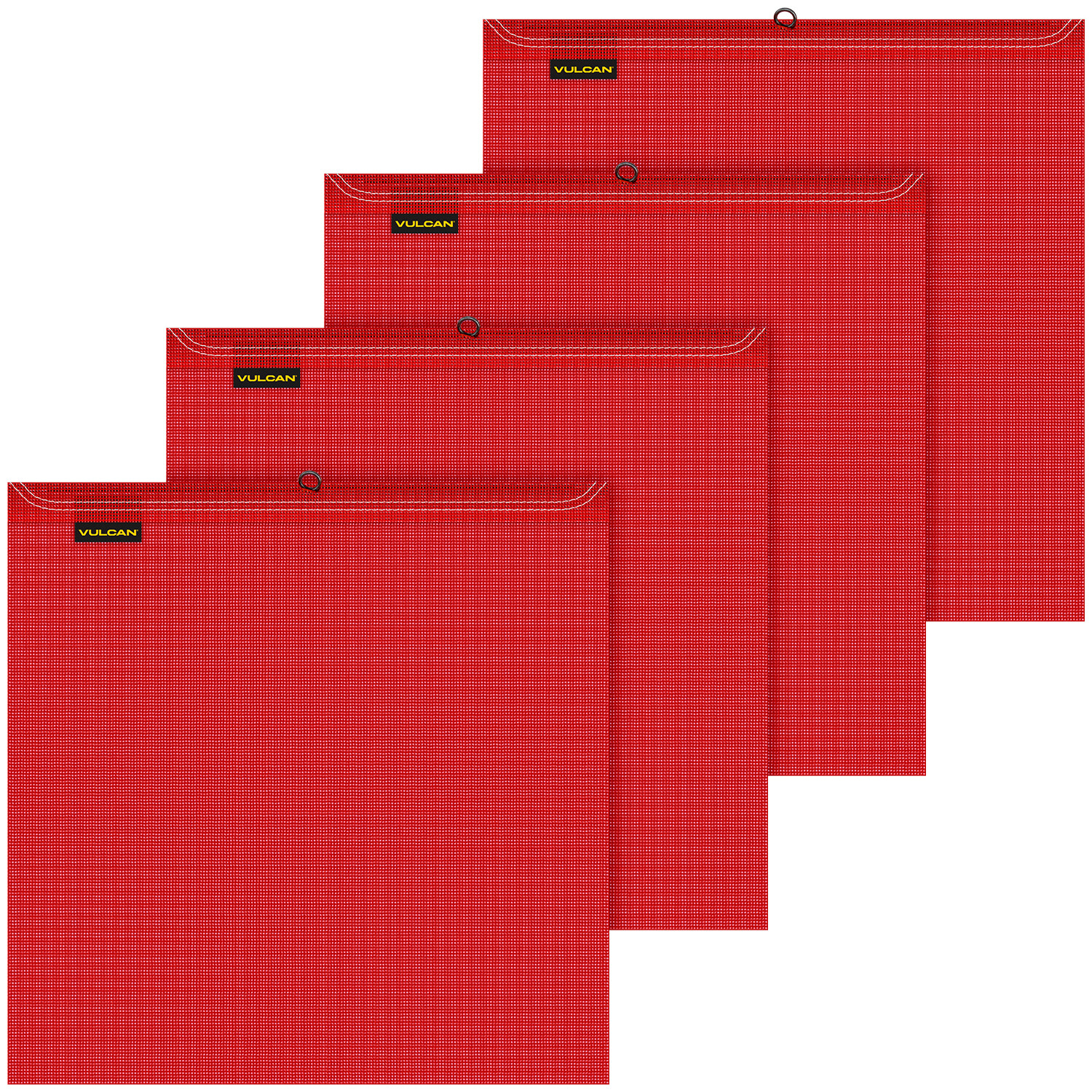 VULCAN Safety Flag - Wire Loop -18" x 18", 4 Pack - Vinyl Coated Polyester