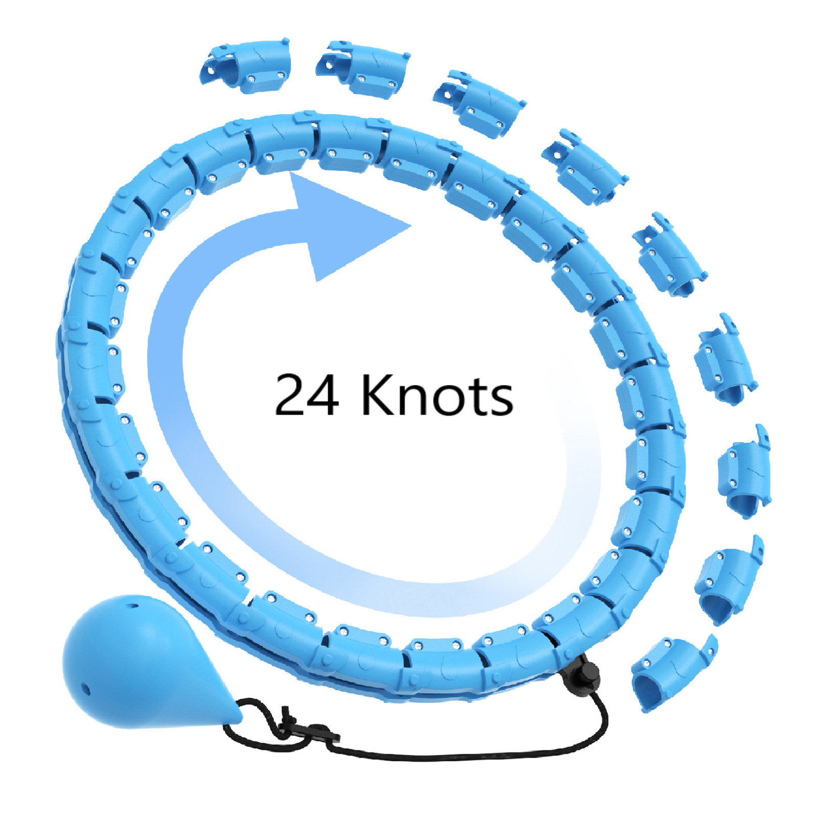 24 Knots Weighted Workout Hoop Plus Size, Smart Waist Exercise Ring for Adults