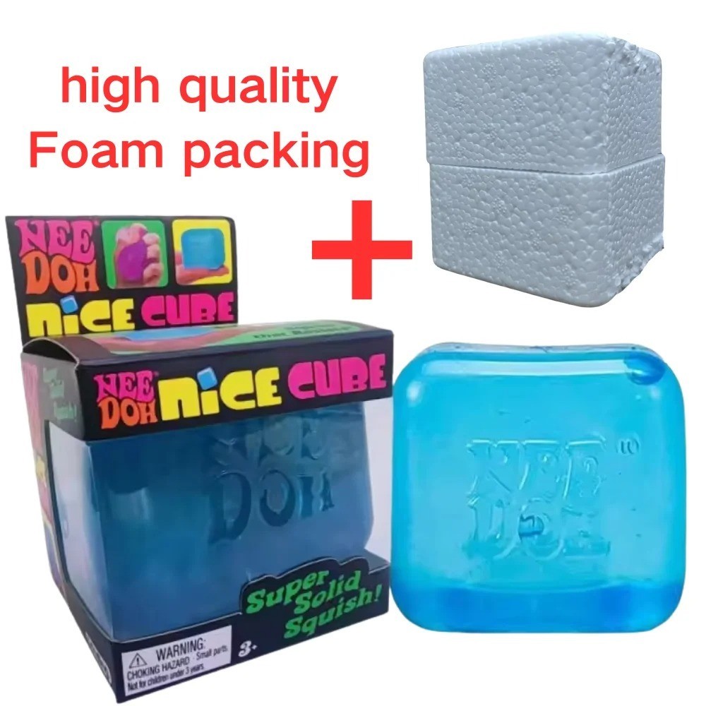 Nee Doh Nice Cube - Super Solid Squish! (Blue) - Brand New/Factory Sealed!
