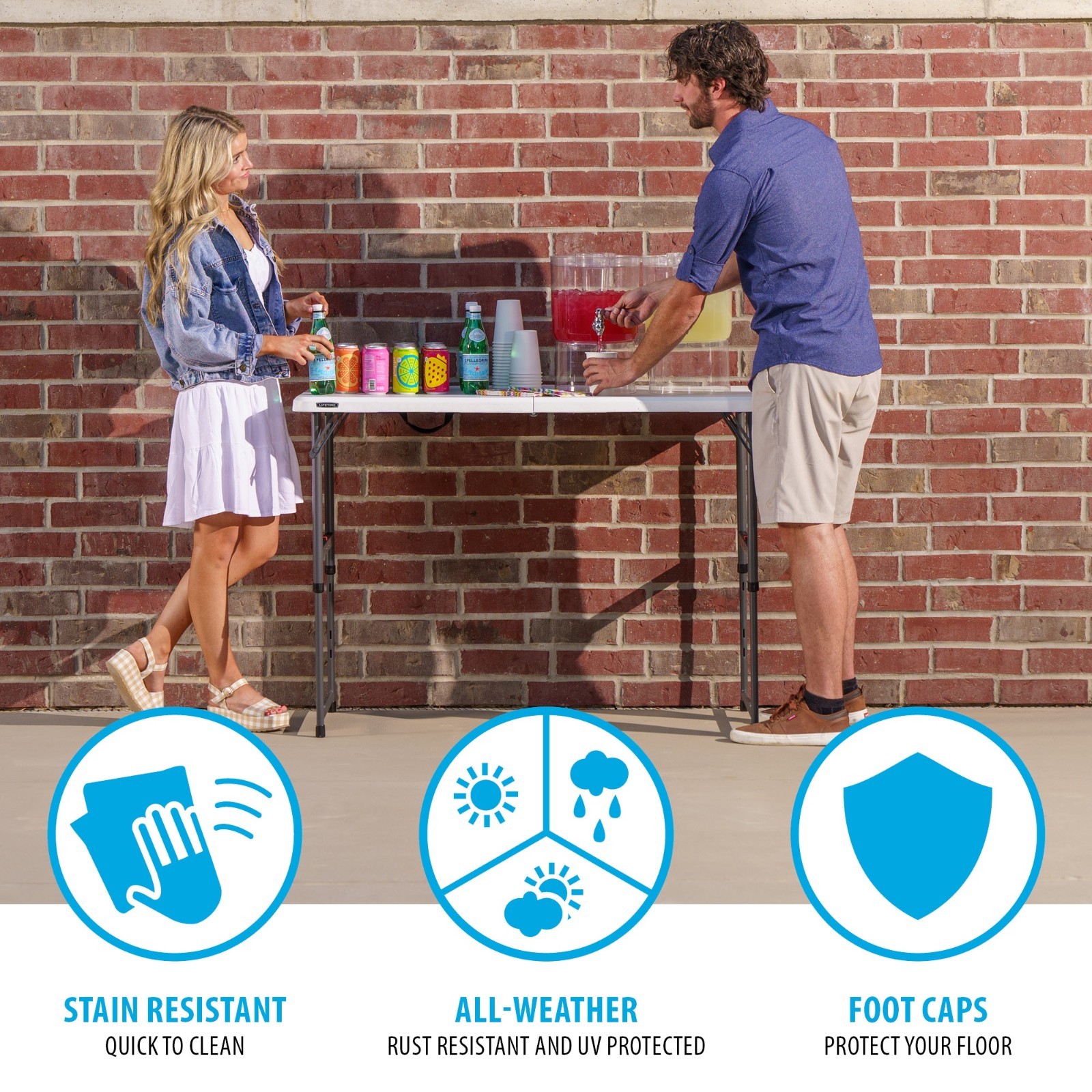 4-Foot Fold-in-Half Adjustable Table (Residential)
