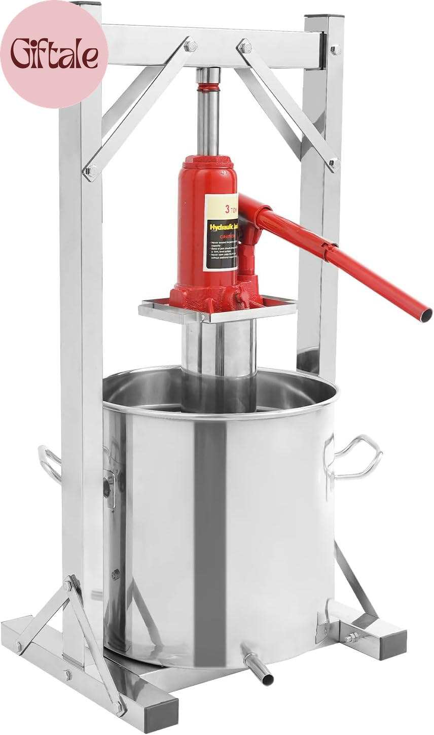 3.2 Gal Fruit Press, 12L Stainless Steel Hydraulic Jack Juicer Hand Squeezer,  C