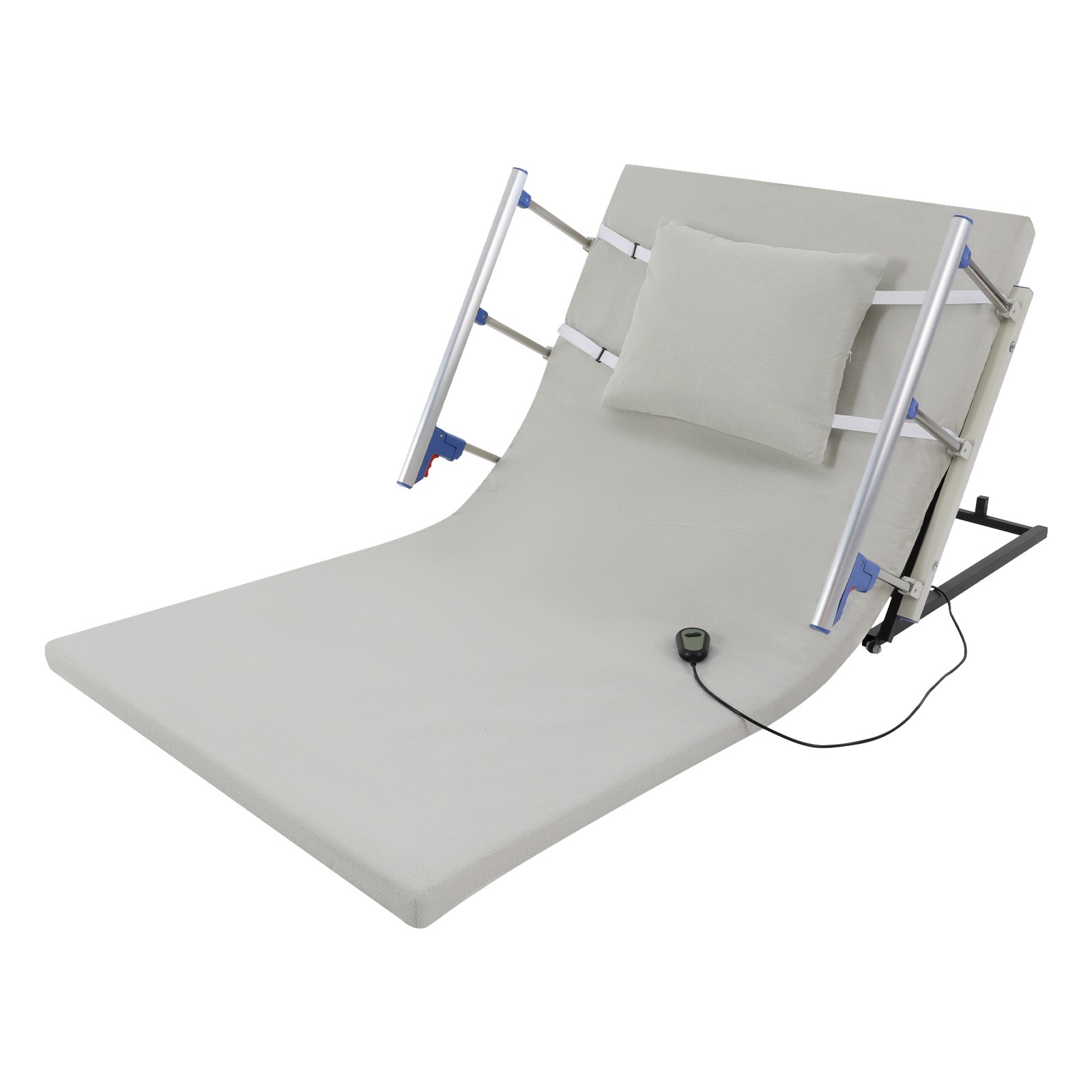 Ergonomic Electric Lifting Backrest Adjustable Lift Bed Back Support w/ Handrail
