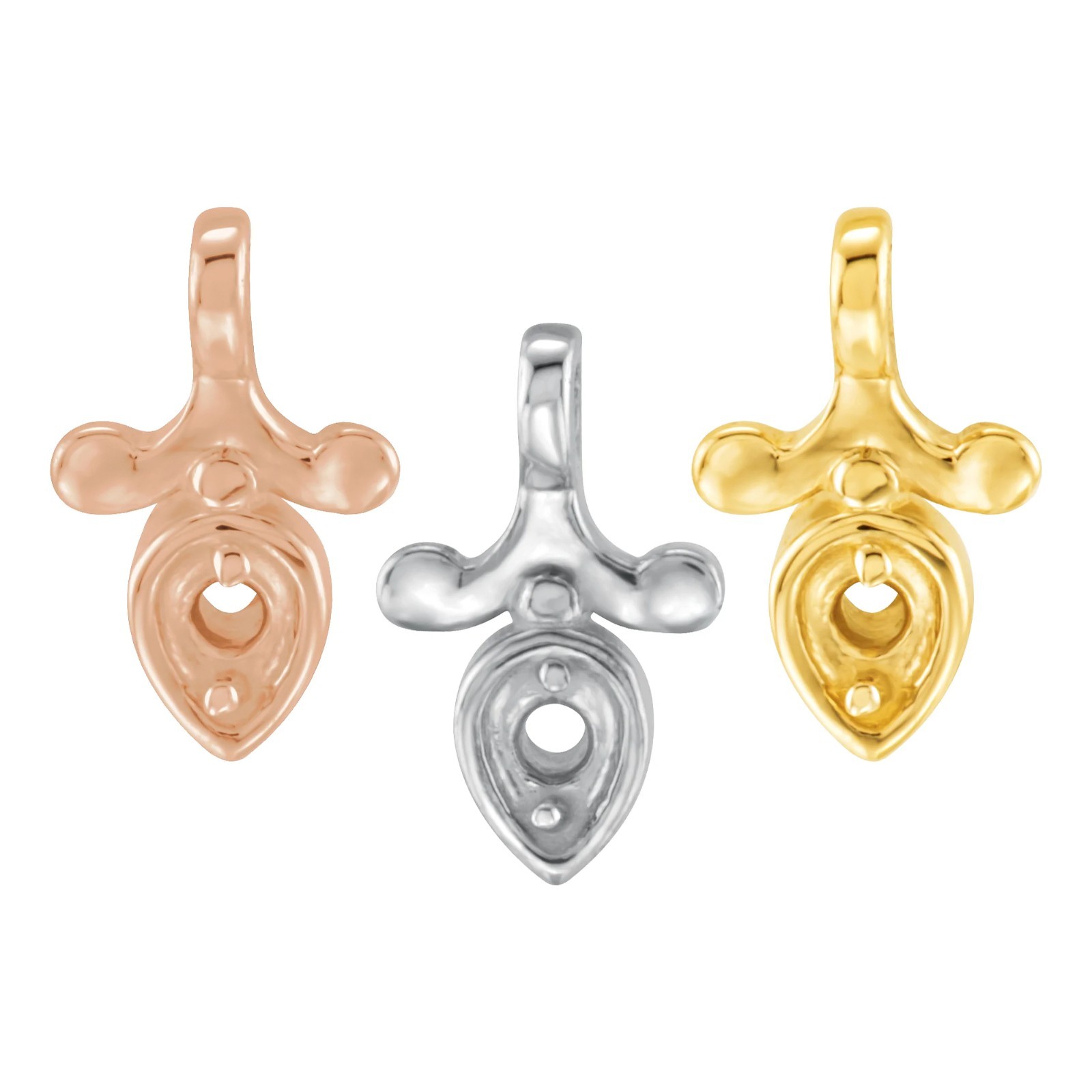10K 14K 18K Gold, Platinum & Silver 1.5 mm Round Accented Dangle