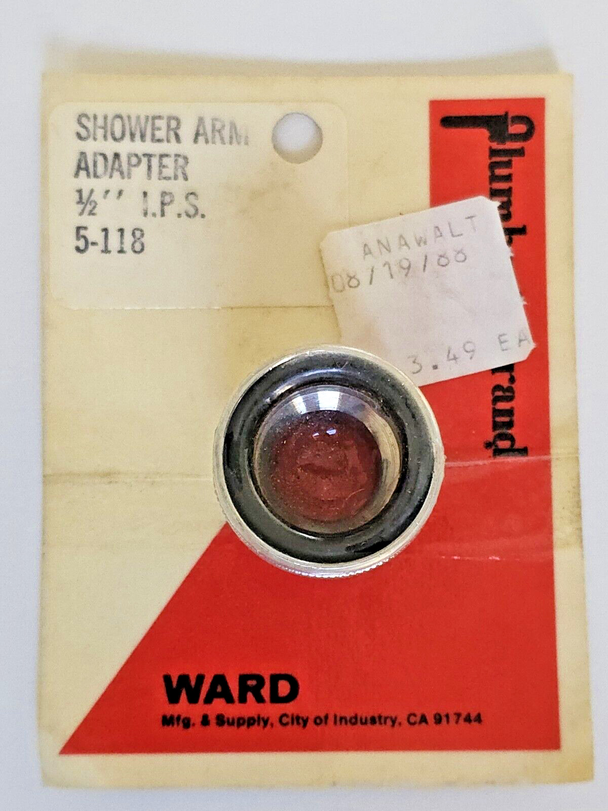 WARD Shower Arm Adapter 1/2" IPS 5-118 Chrome PLUMBER'S BRAND - NOS
