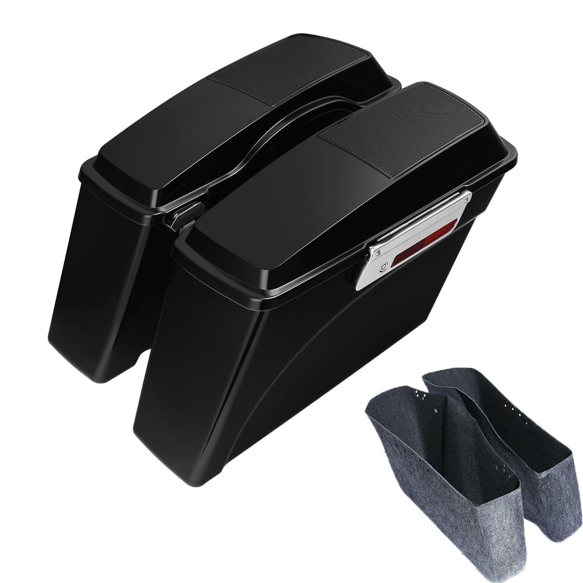 Vivid Black Hard Saddlebags w/ 6x9 Speaker Lids Fit 94-13 Touring Models