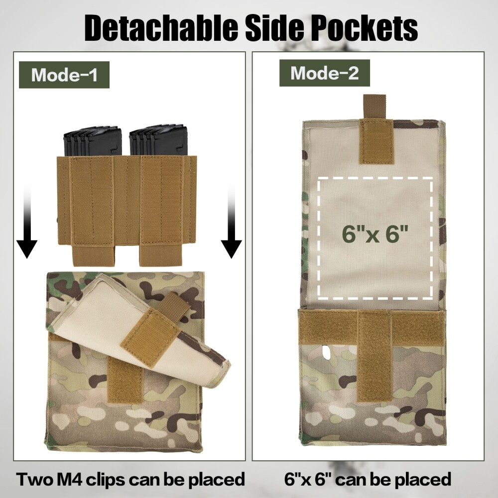 Adjustable Combat Vest, Breathable Mesh, MOLLE Webbing, for Hiking & Airsoft
