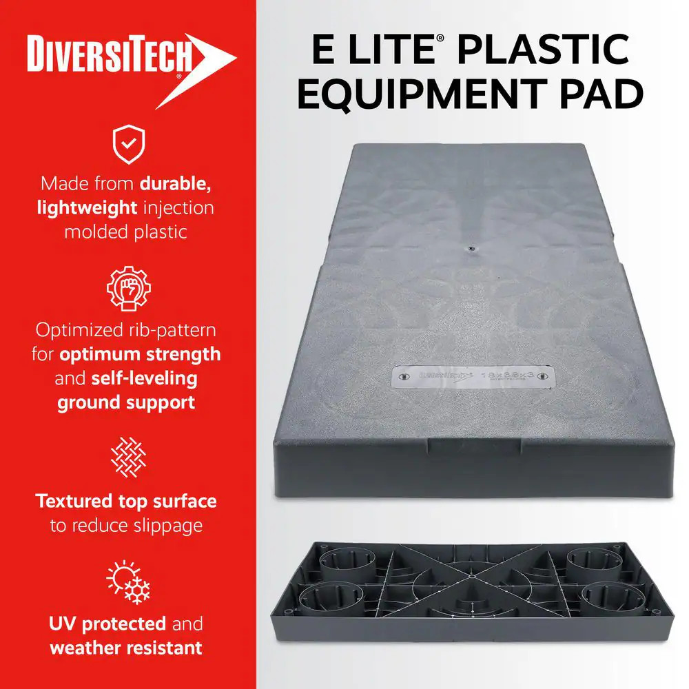 40 In. X 40 In. X 3 In. E-Lite Plastic HVAC Condensing Unit Pad