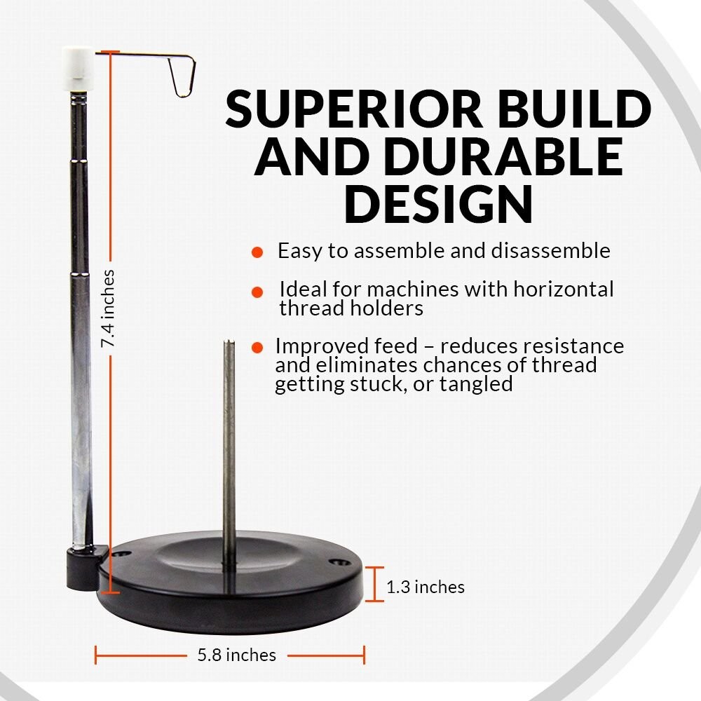Embroidex Adjustable Single Thread Spool Holder – Stand alone Black