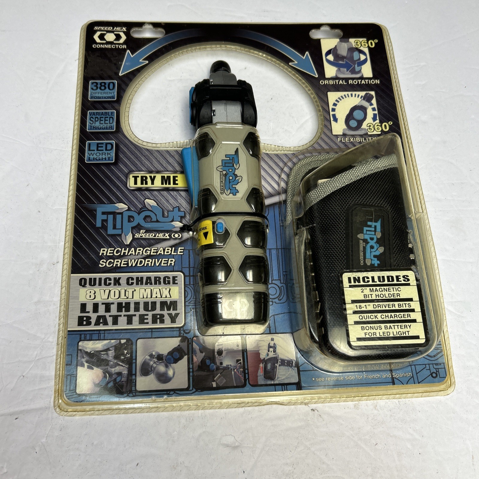 Flipout Rechargeable Screwdriver Speed Hex 360 Flexibility Quick Charge