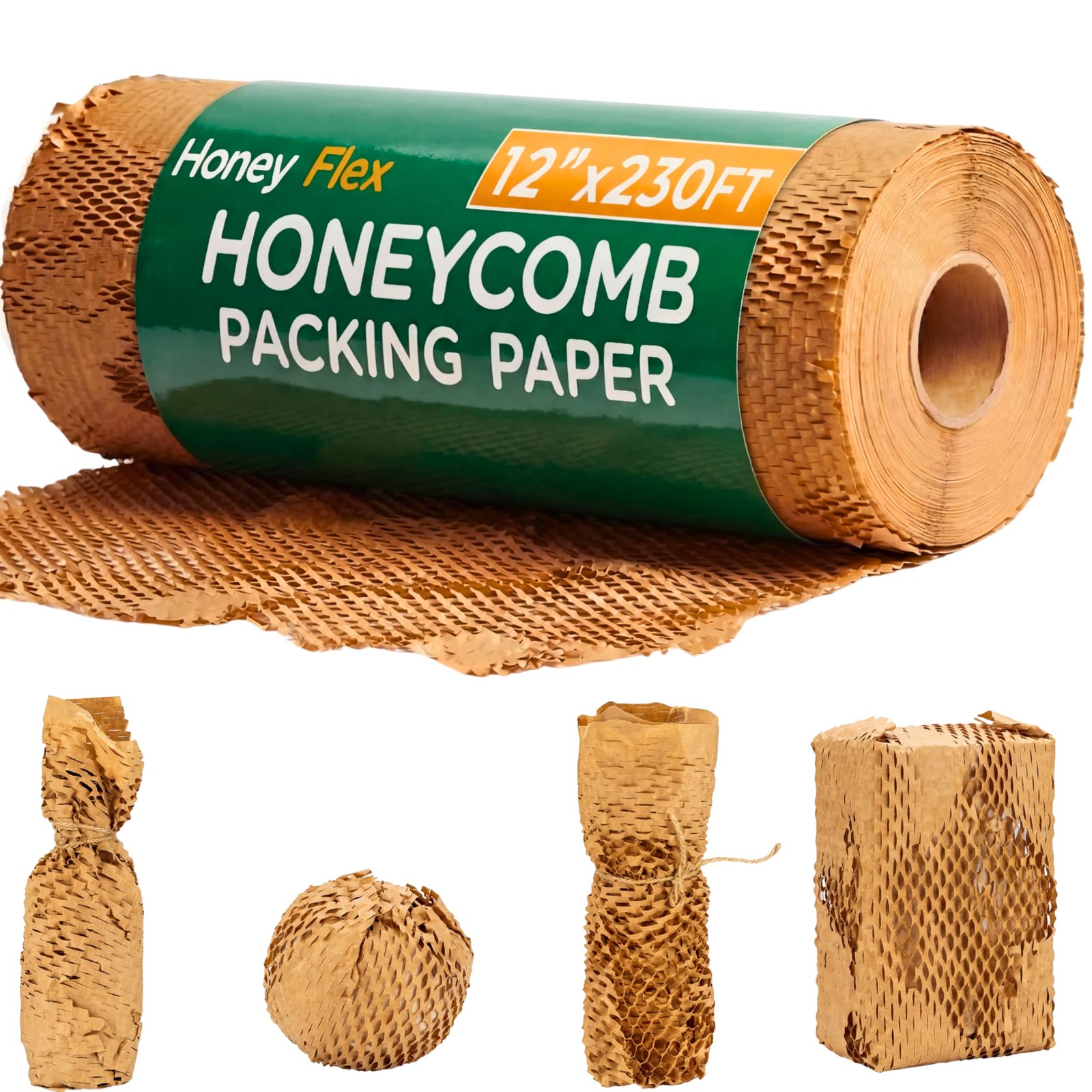 Honeycomb Packing Paper 12" x 230ft Roll, Expandable Bubble Cushioning Wrap f...