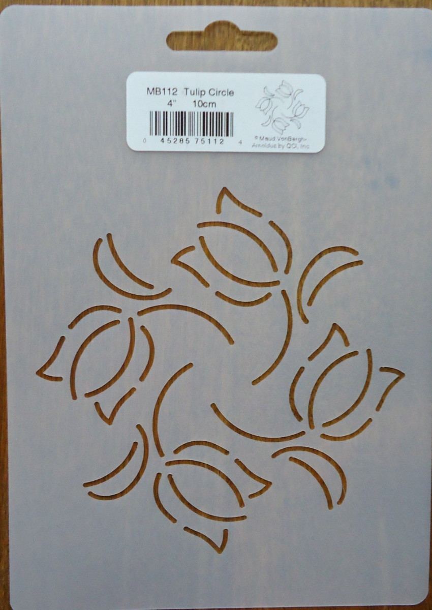 Stencil Quilting M112 Tulip Circle quilt crafts QC 4" 10cm journal template