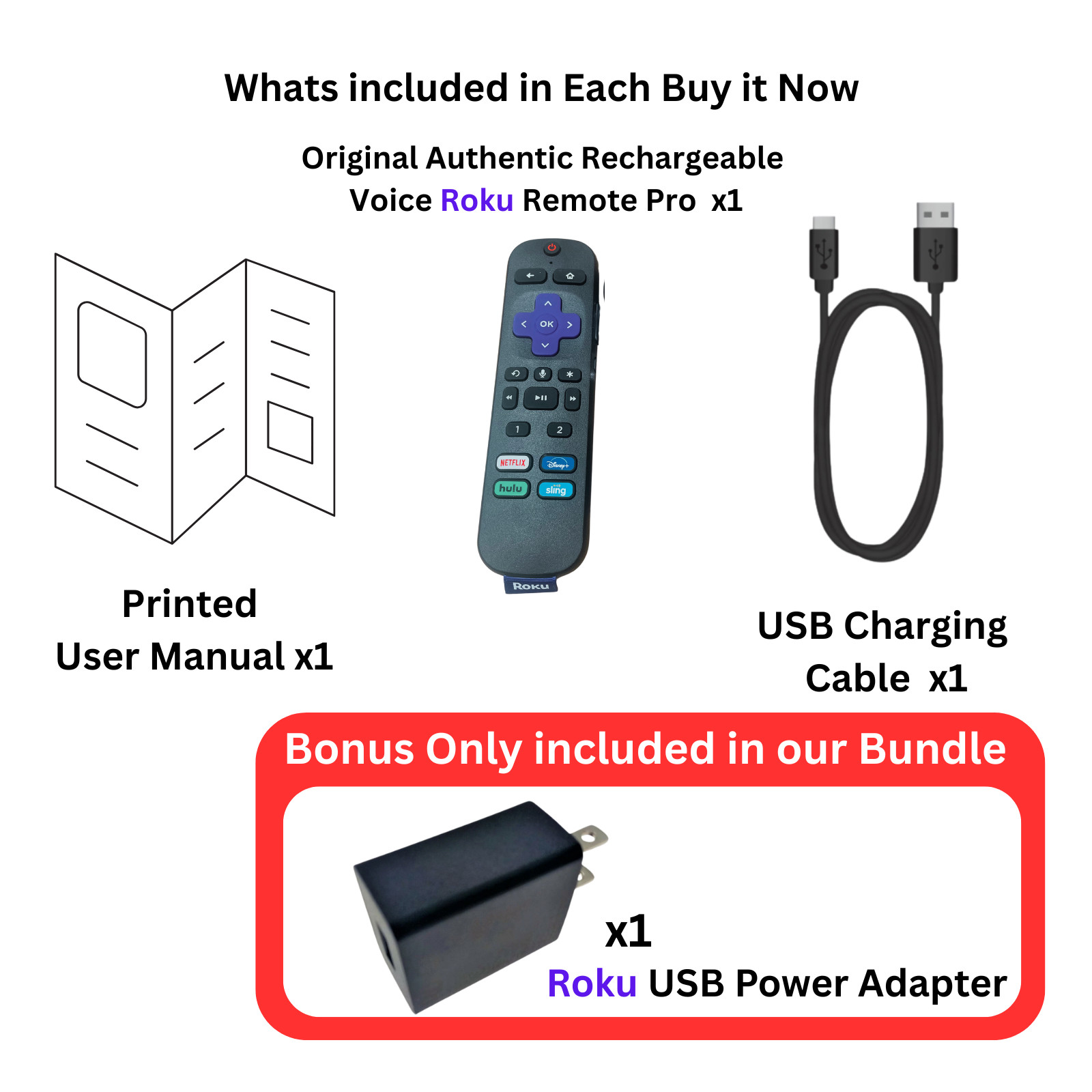 Roku Voice Remote Pro | Rechargeable voice remote with TV controls, lost remote