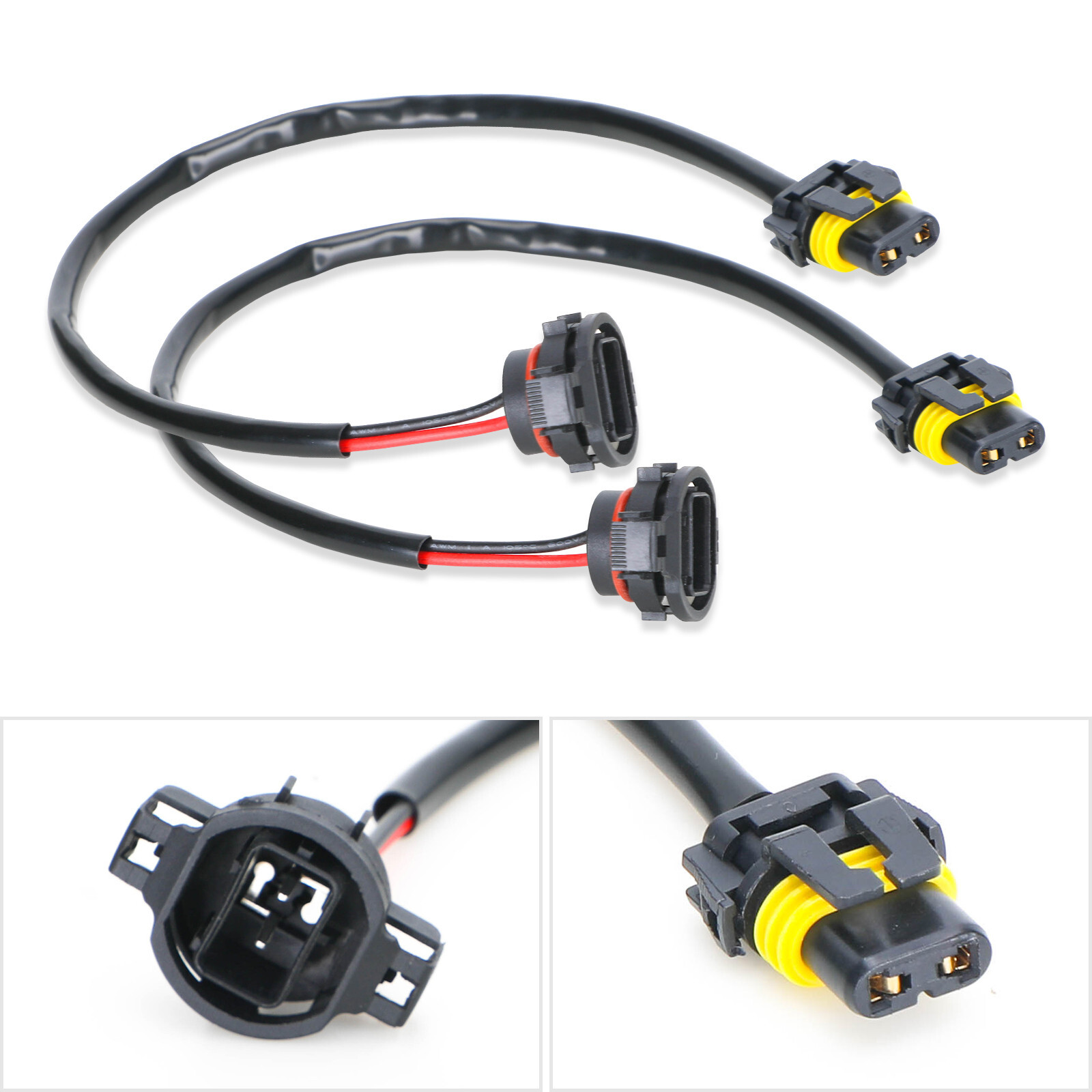 2PCS 5202 H16 to 9006 9005 HB3 Wiring Harness for Wrangler JK 2010+ Fog Light