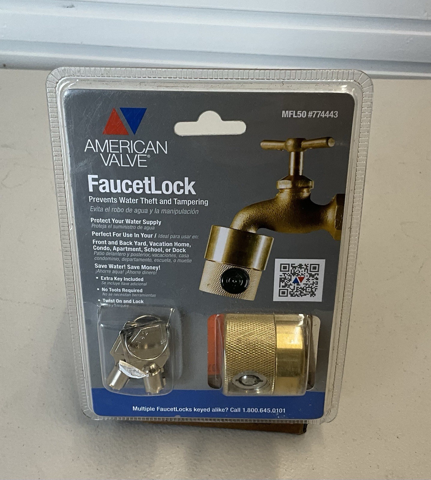 American Valve FaucetLock Hose Bib Water Supply Faucet Lock MFL50 Locking BibbA3