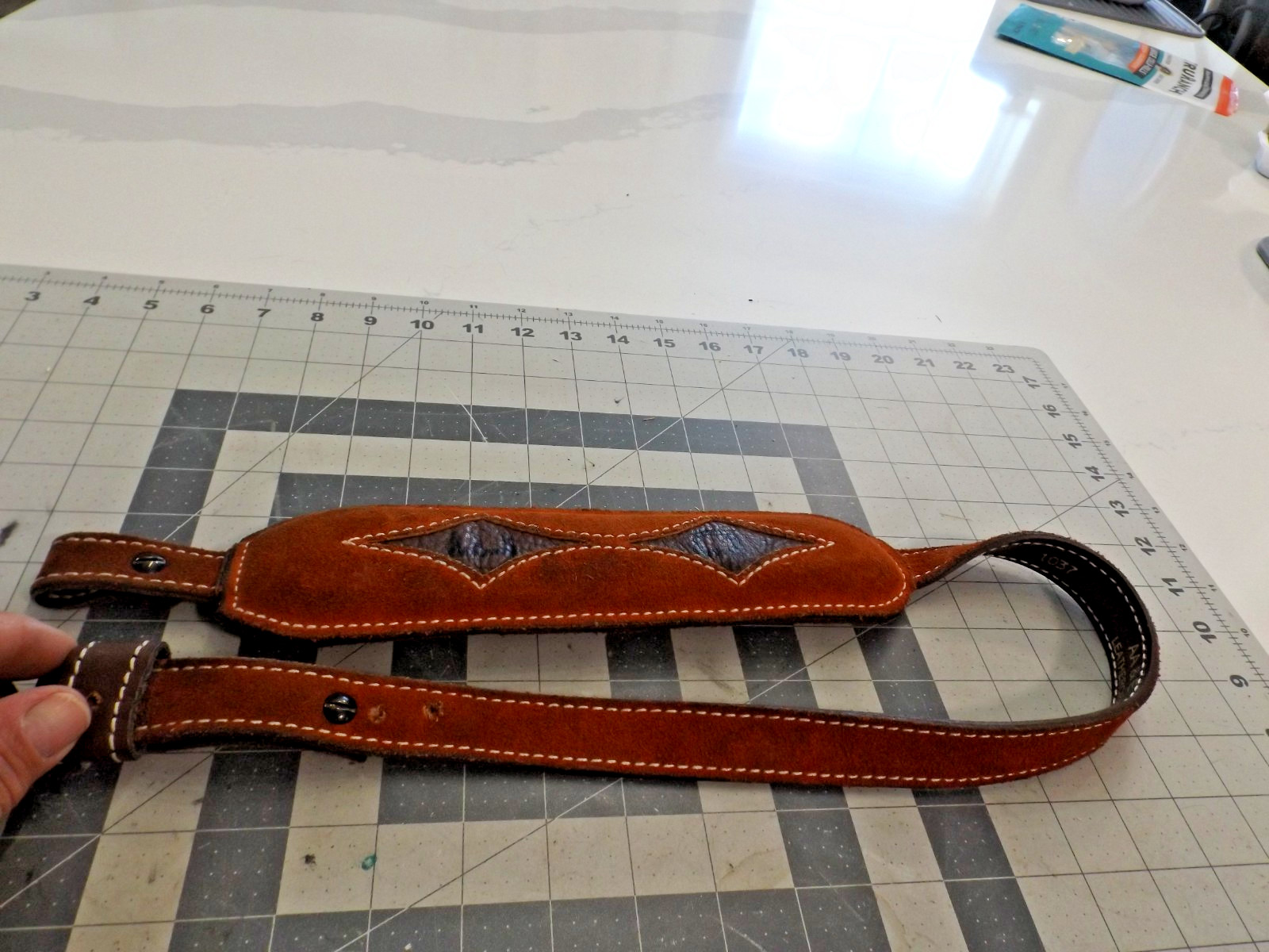 AA & E  Padded  Leather Rifle Sling   ( no swivels )
