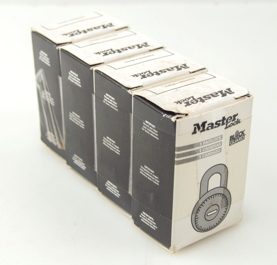 Lot of 4 Master Lock Padlock Block Guard 1525 Combination Lock New In Box
