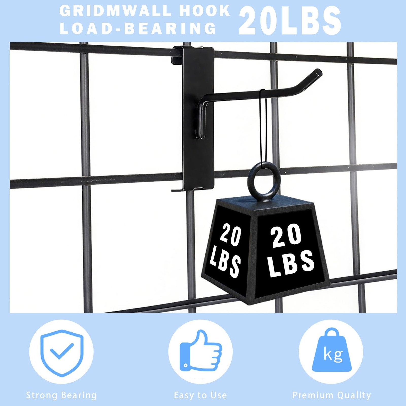 Gridwall Hooks 4 Inch 32PC Heavy Duty Black Display Hooks for Grid Wall Panel...