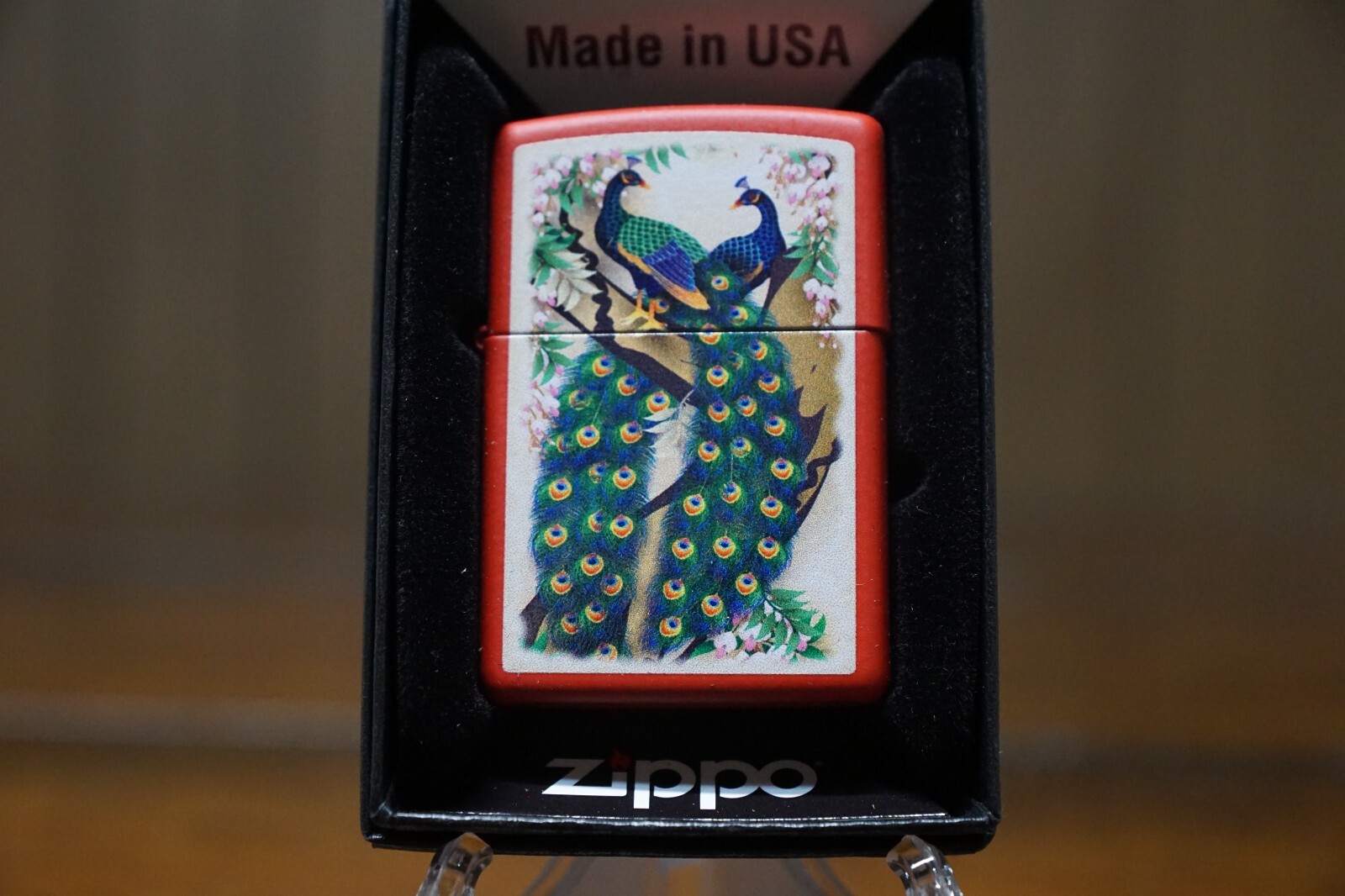 2 PEACOCKS INDIAN WEDDING DESIGN ZIPPO LIGHTER MINT IN BOX
