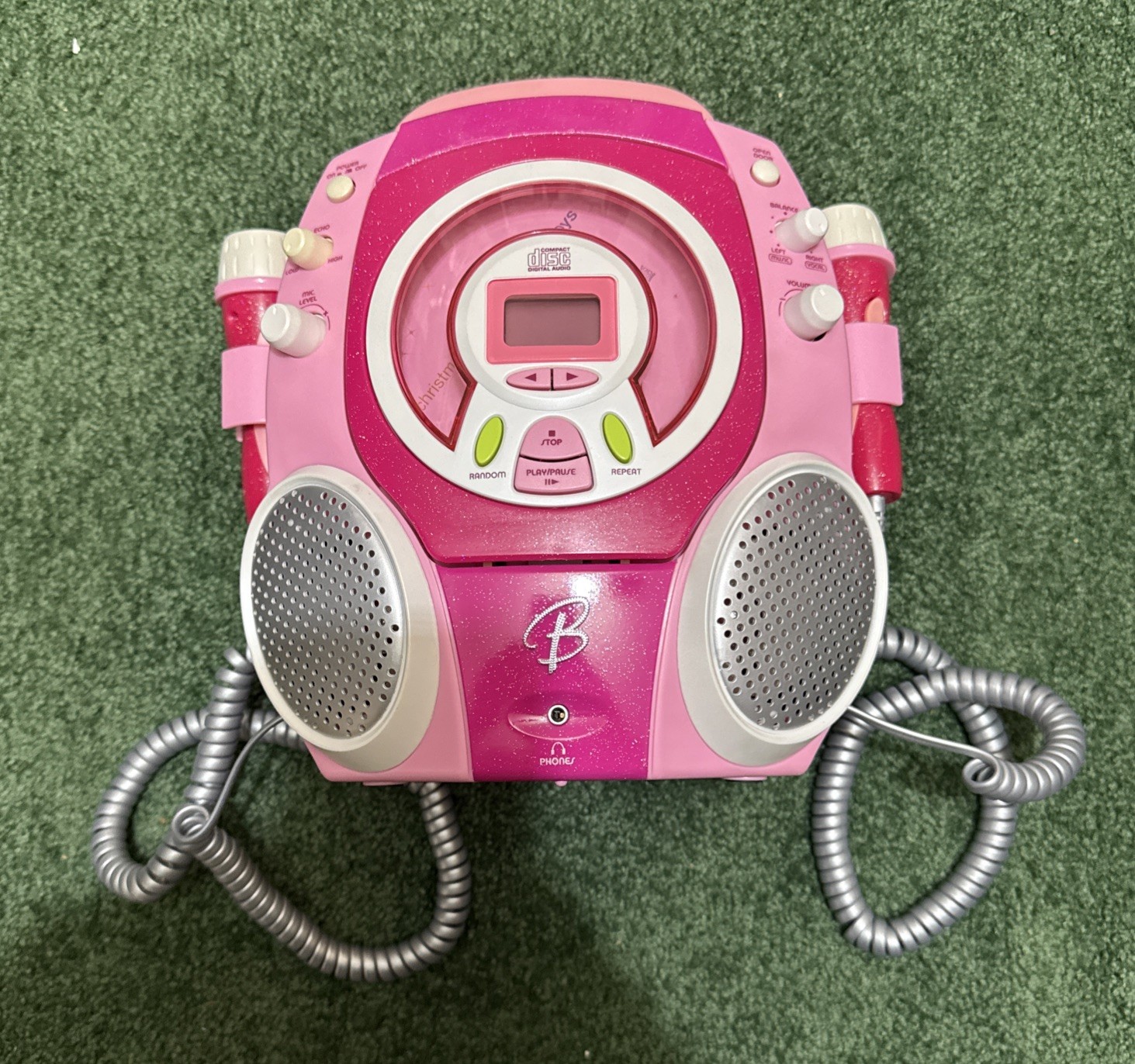 Barbie Stereo CD Karaoke Machine with Sing Along Microphone 2006 - Tested Works