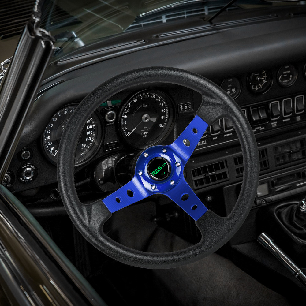 14"Blue Steering Wheel+Quick Release+Hub Adapter 174H For Ford Mustang 1984-2004