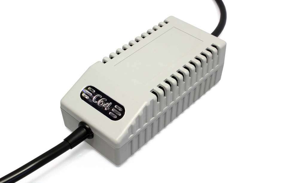 C64 PSU Modern Gray US - Replacement Commodore 64 Power Supply, US Plug