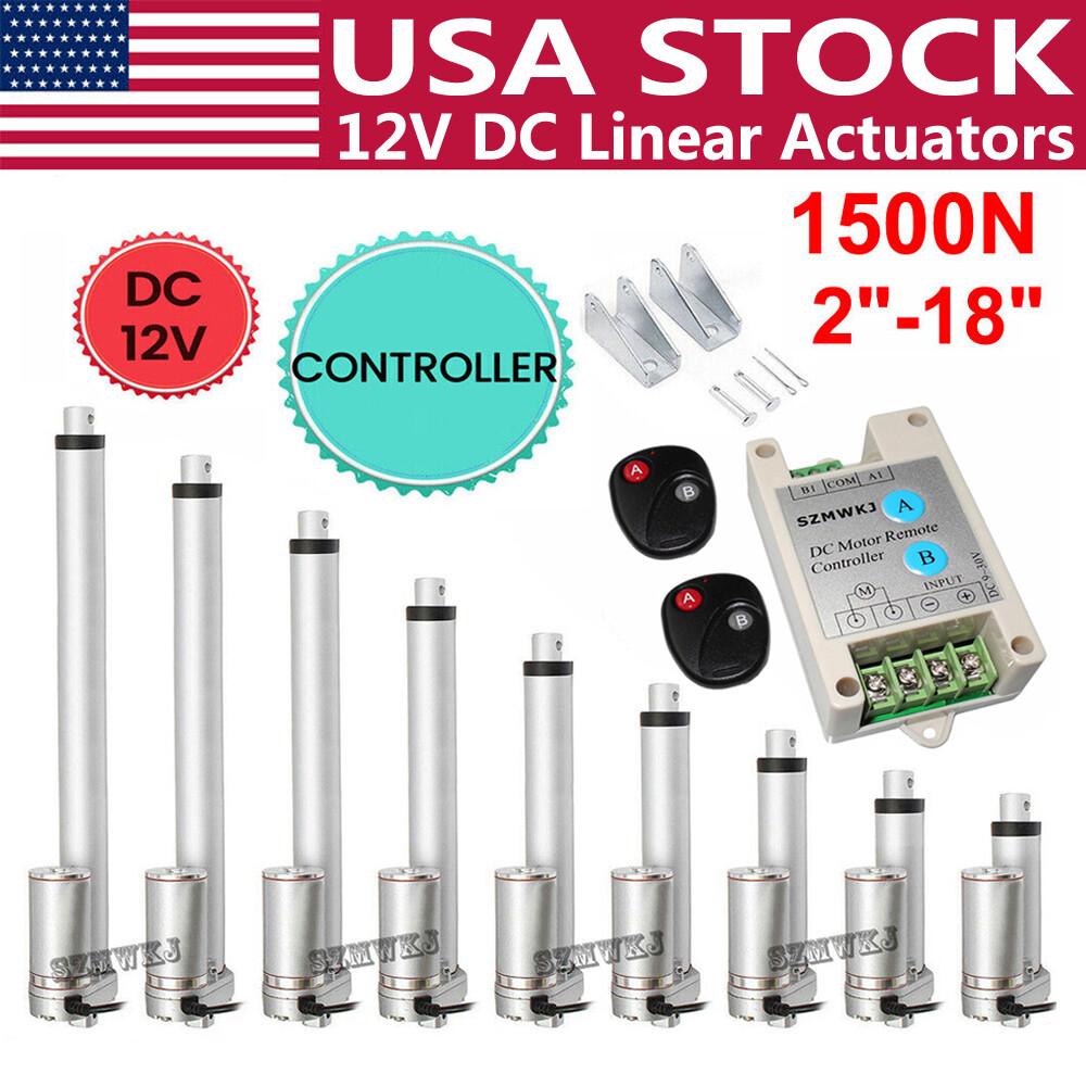 DC 12V Linear Actuator 330LB/1500N 50-450mm for Auto Car Lift Heavy Duty Medical