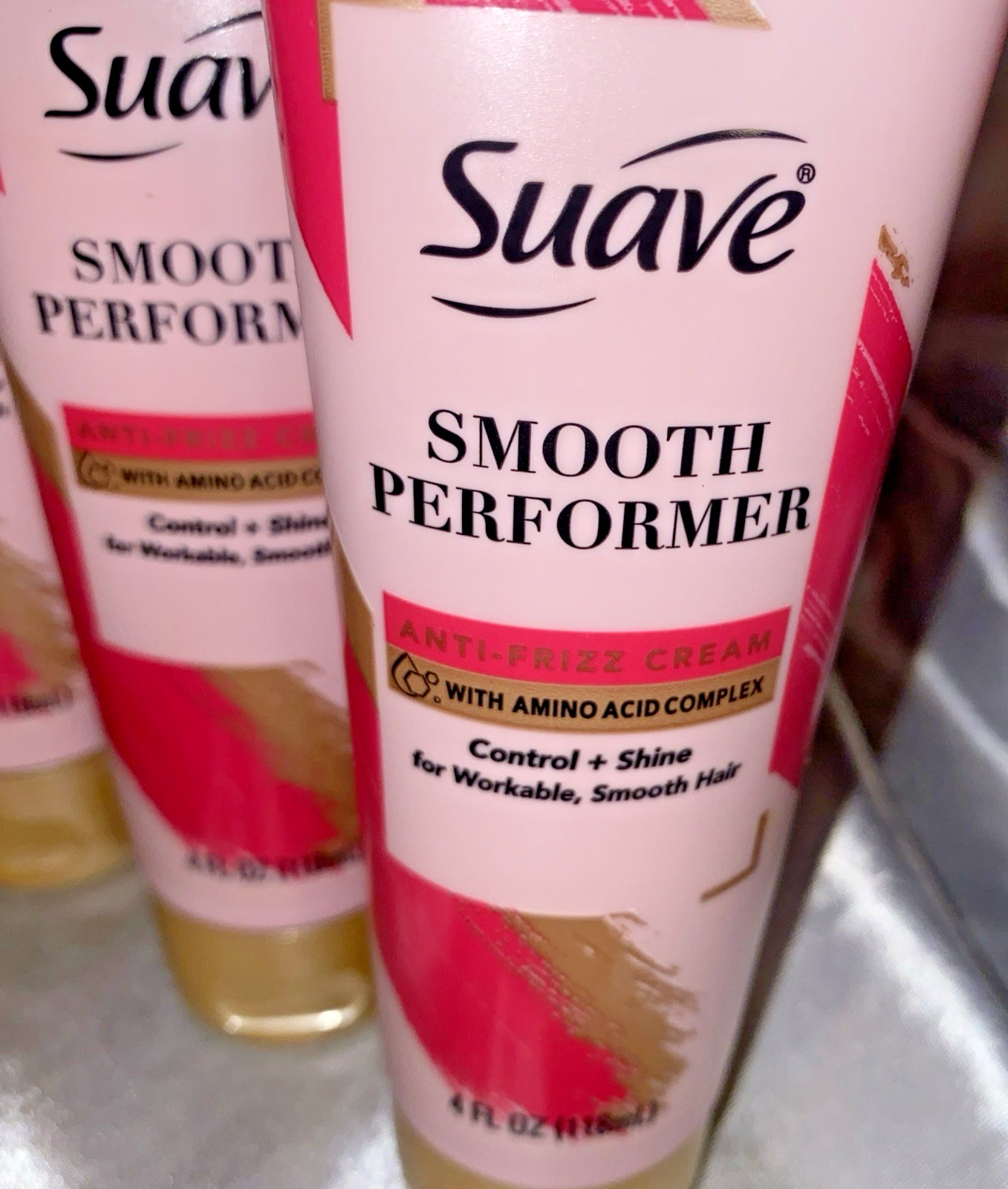 2X Suave Smooth Performer Anti-Frizz Styling Smoothing Cream Control Shine 4 Oz