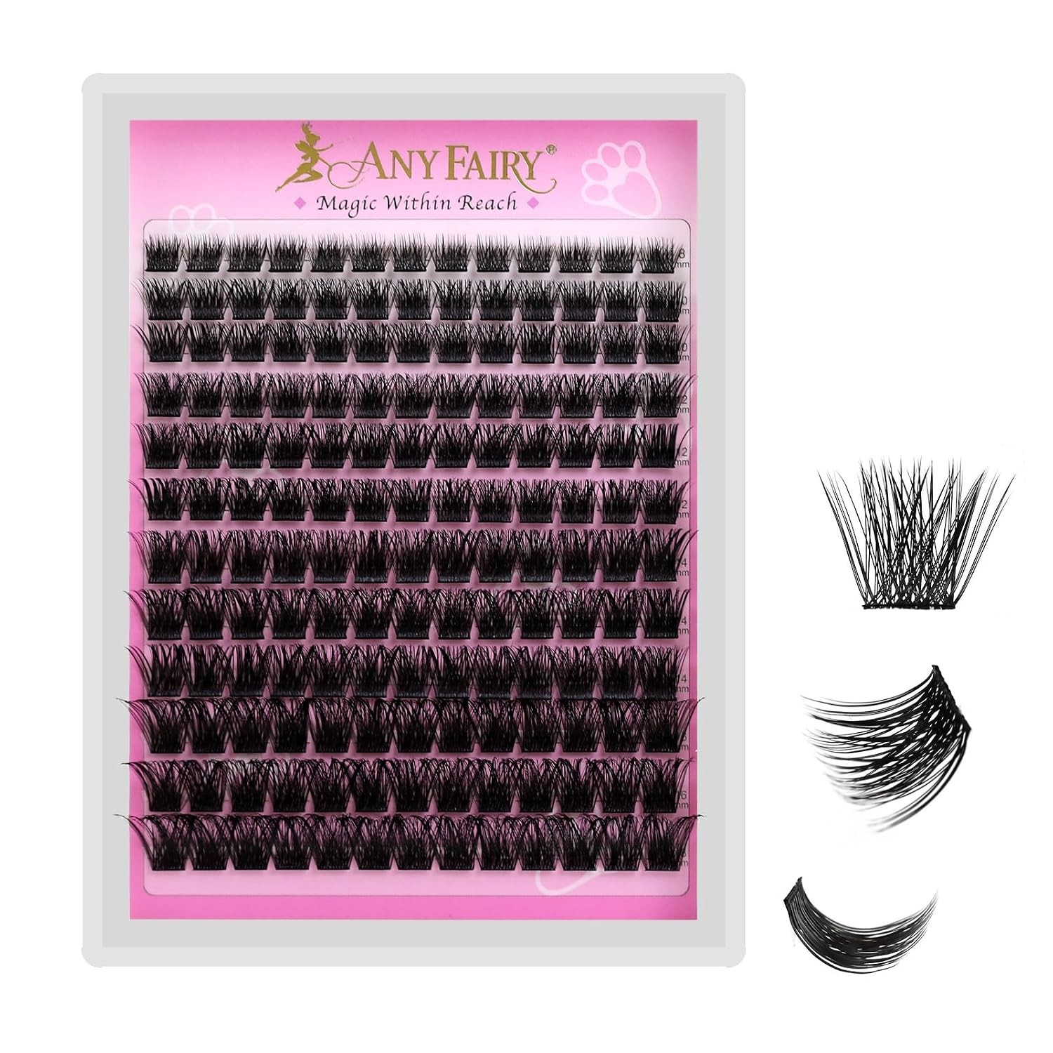 Wispy Lash Clusters 8-18mm, 144pcs DIY Individual Eyelashes, Soft Band