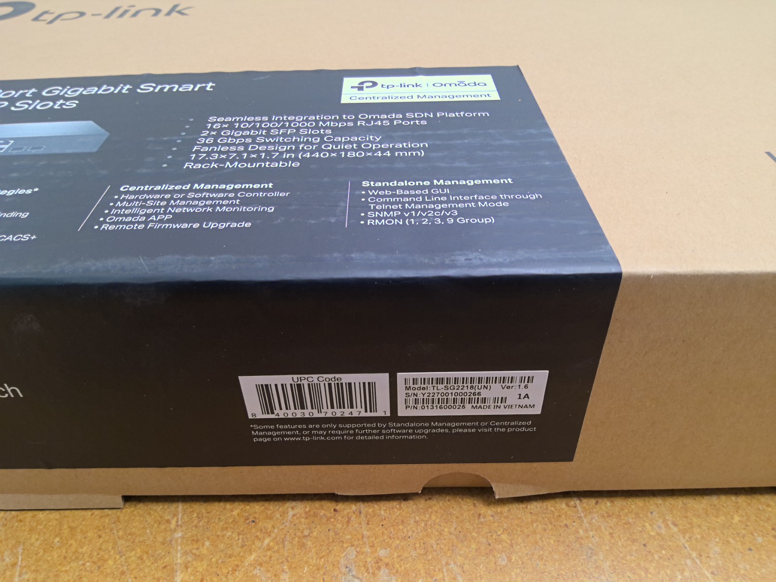 TP SG2218 16pt Jetstream Gigabit Smart Switch W 2 Sfp