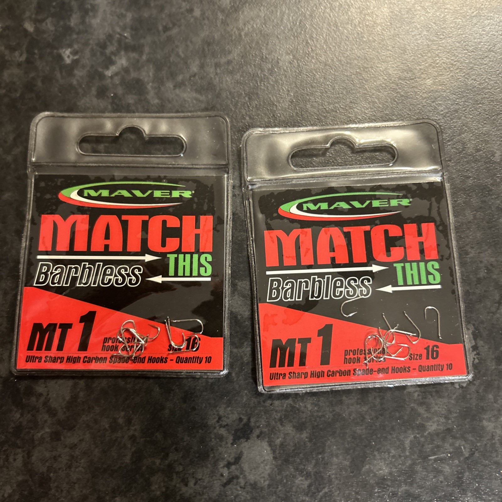 Maver Match This MT1 Barbless Spade Size 16 x 2pks