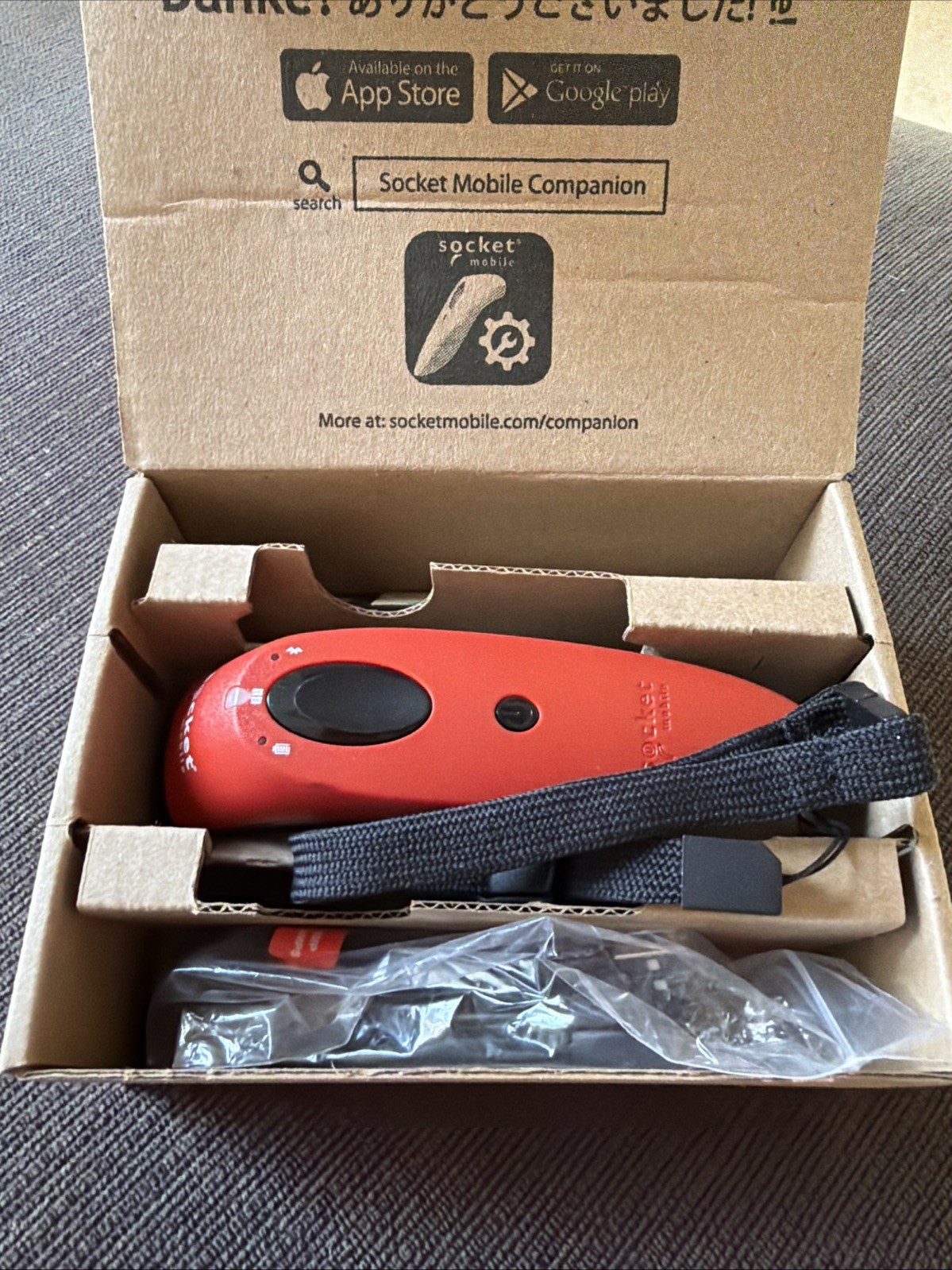 Socket Mobile SocketScan S700 1D Bluetooth Barcode Scanner Red Open Box No Cable