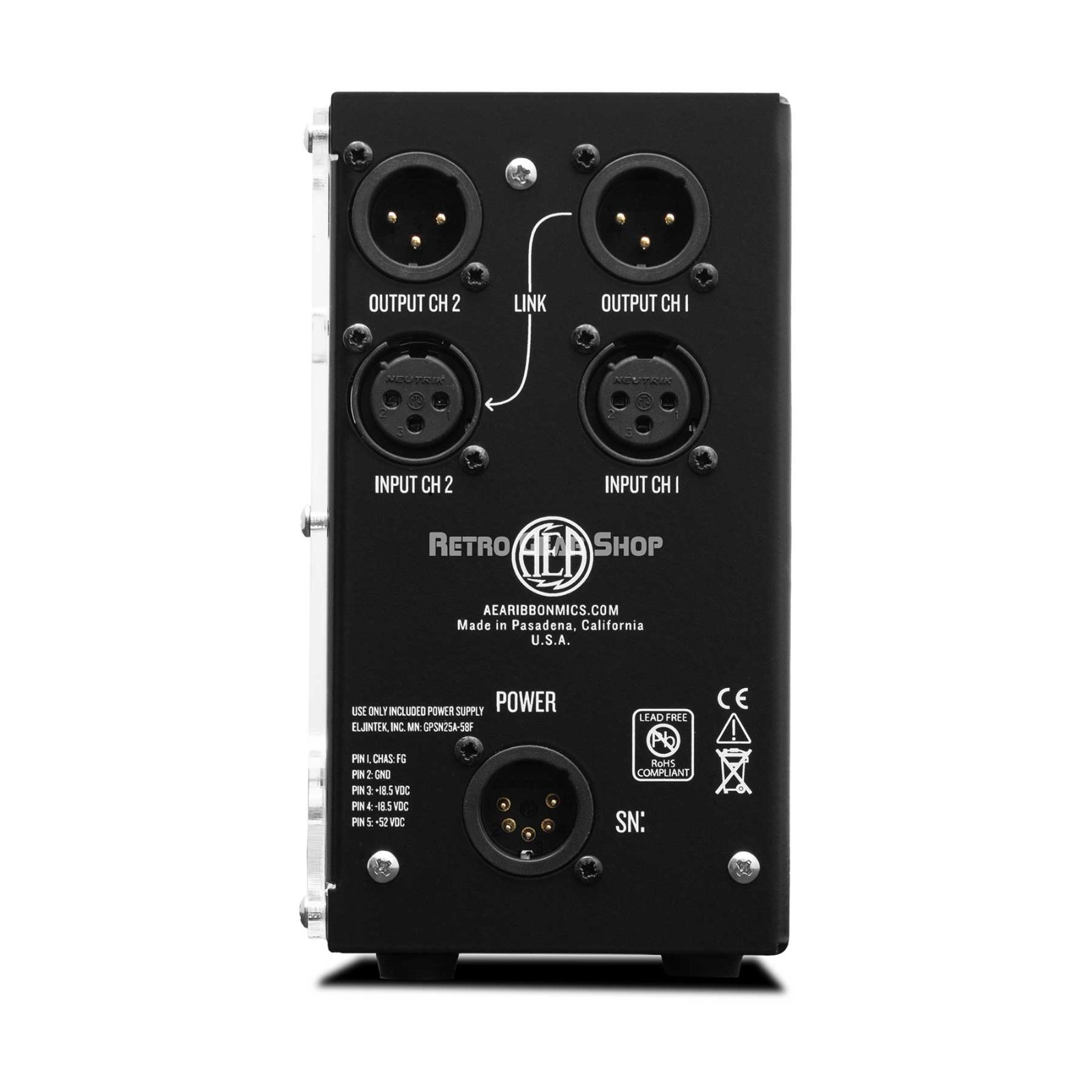 AEA SNAQBOXTM Two-Channel 500 Series Chassis Clear