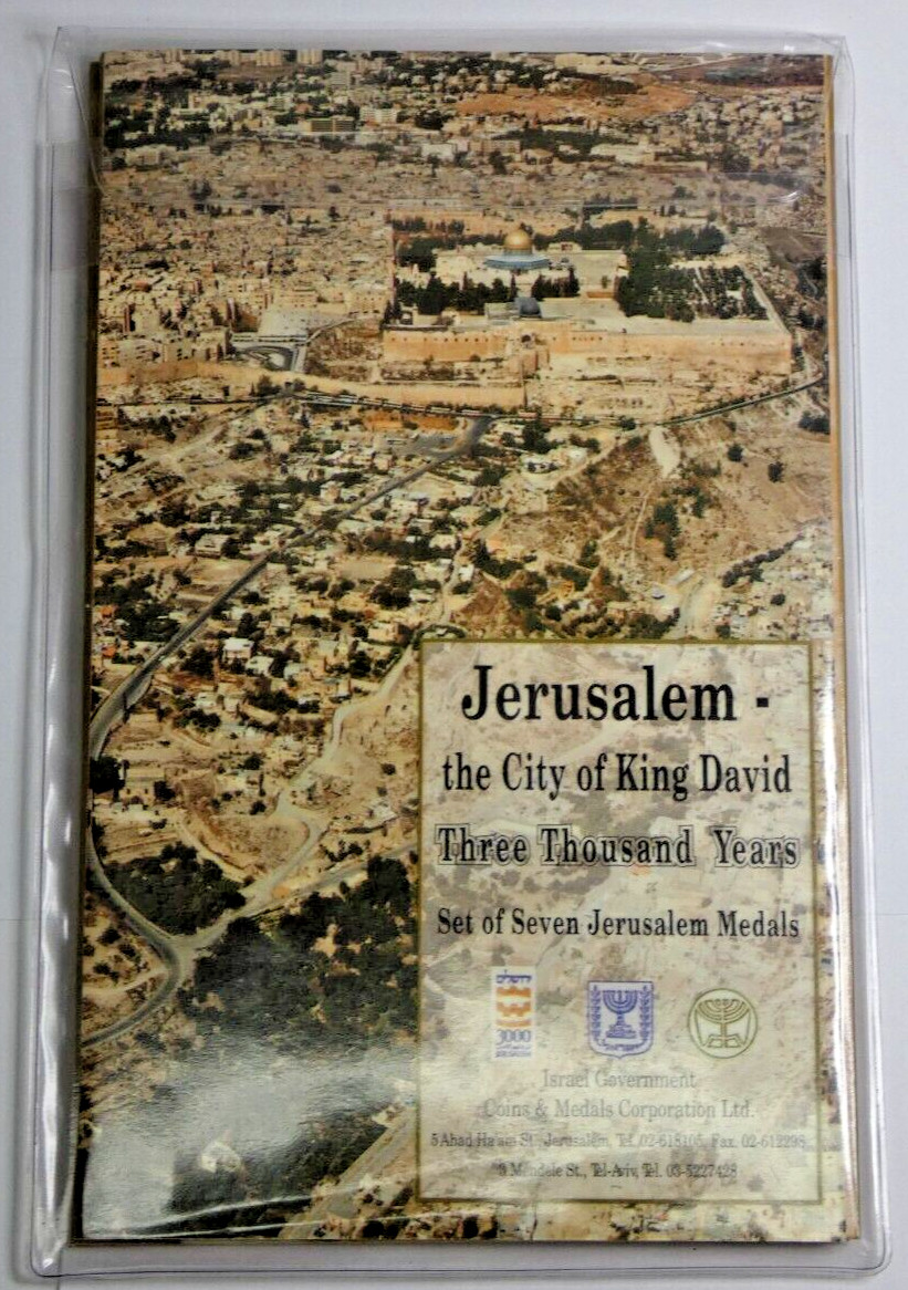 Israel Jerusalem City of King David 3000 Years Set of 7 Medals Booklet