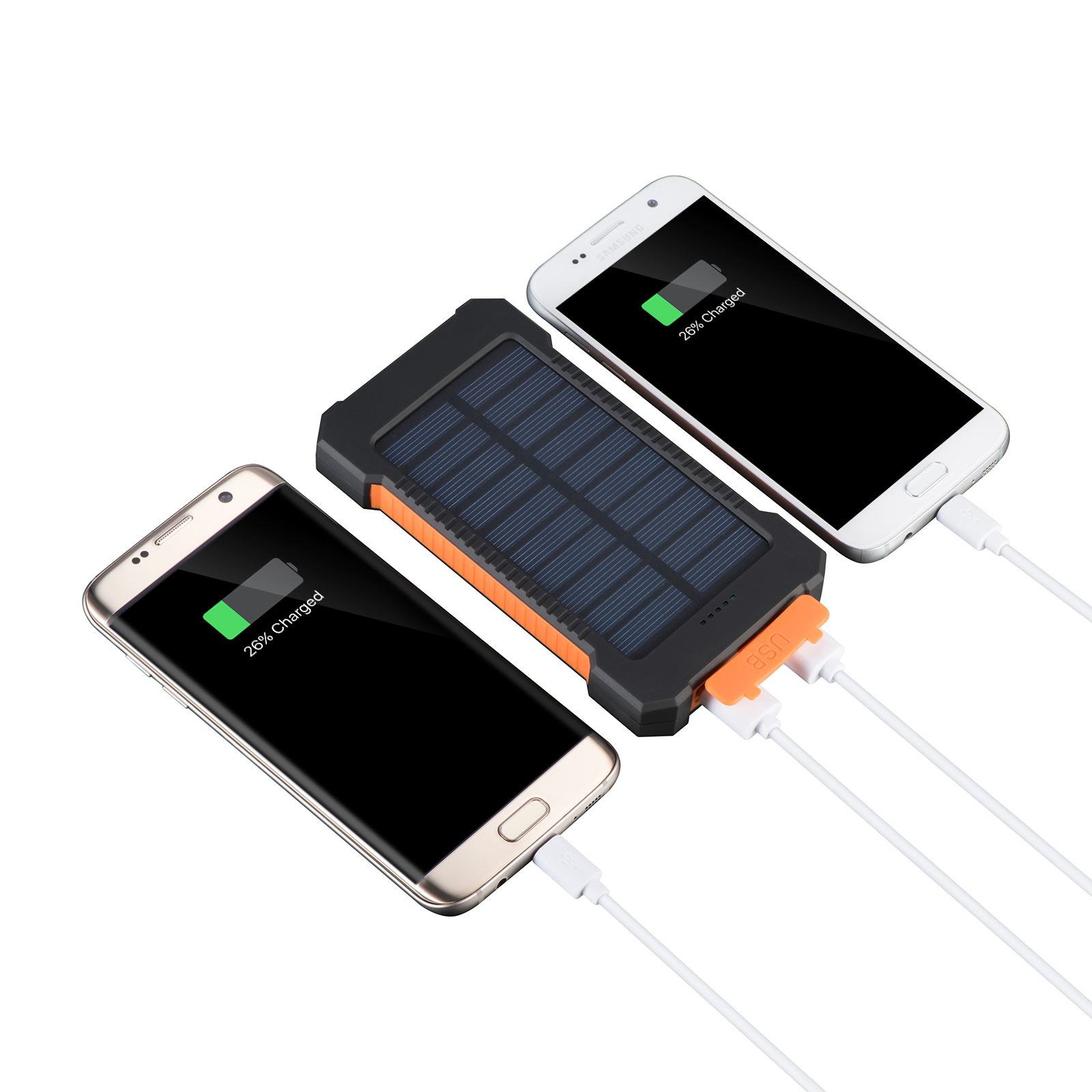 10000mAh Dual USB Portable Solar Battery Charger Solar Power Bank For Phone USA