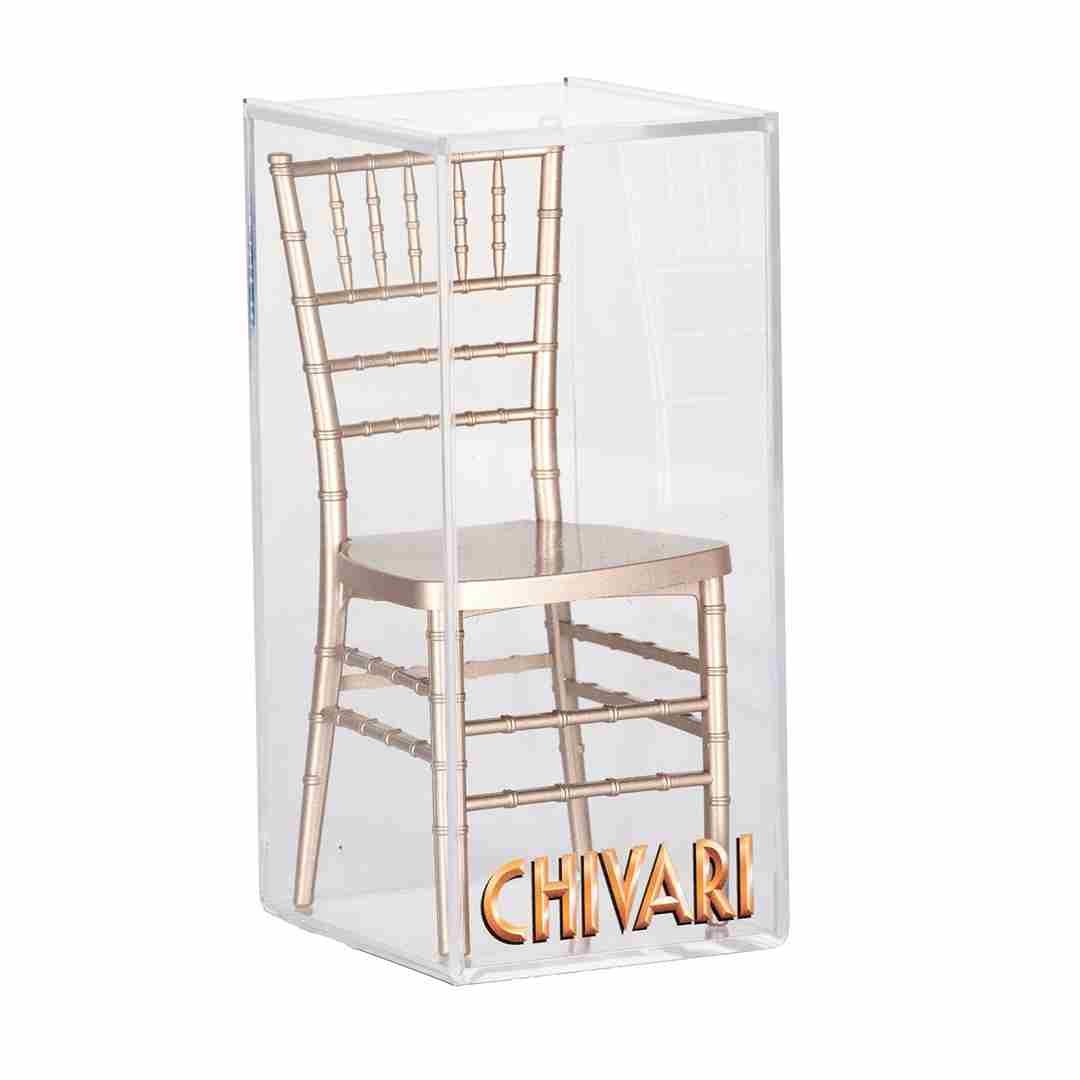 Rose Gold Champagne Mini Chiavari Chair 1:6 Scale Model by Chivari