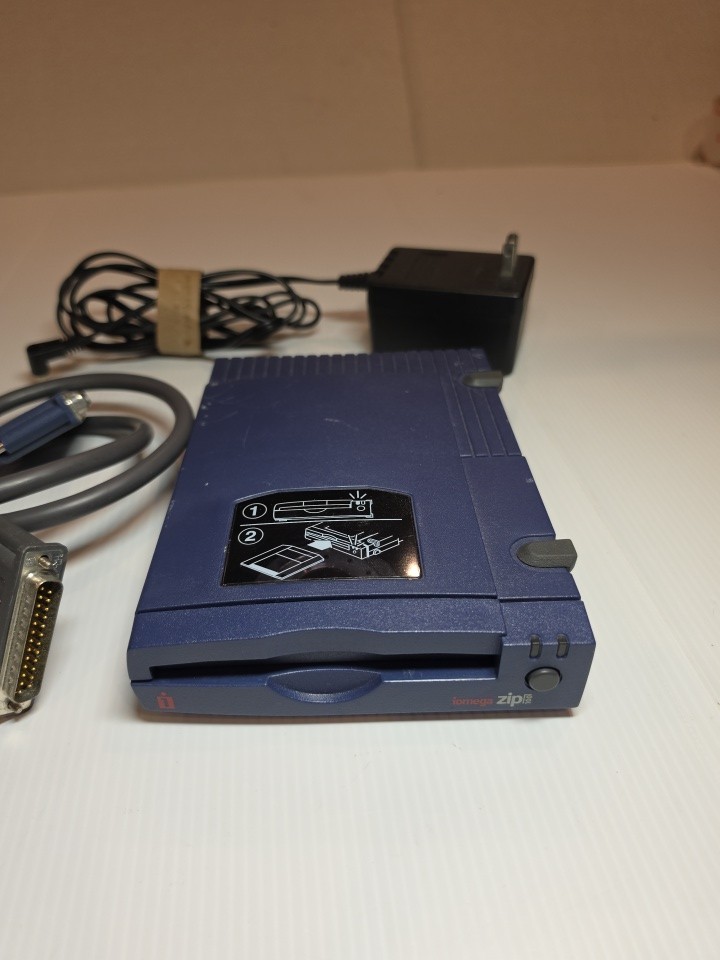 IOMEGA 100 Zip Drive Z100P2 w/ OEM Parallel SCSI Port Cable Power Adapter