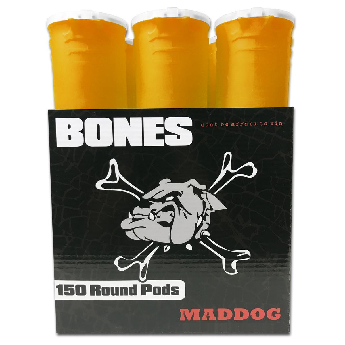 Maddog 150 Round BONES Paintball Pods - Orange - 6 Pack
