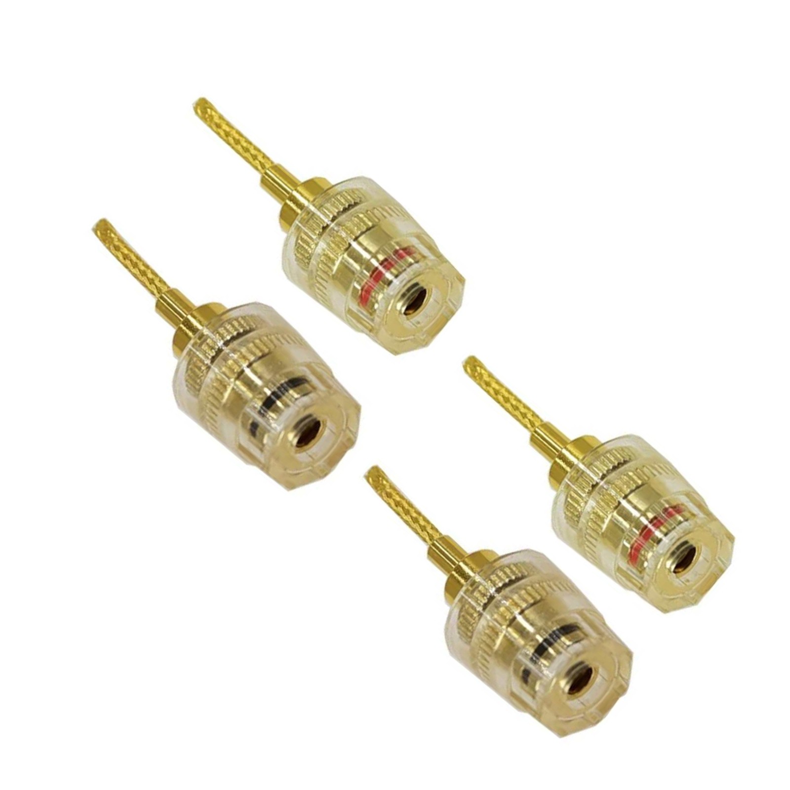 4* Replacement 4mm HIFI Cable Banana Adapter Plug Pin Interface(2mm) Connector