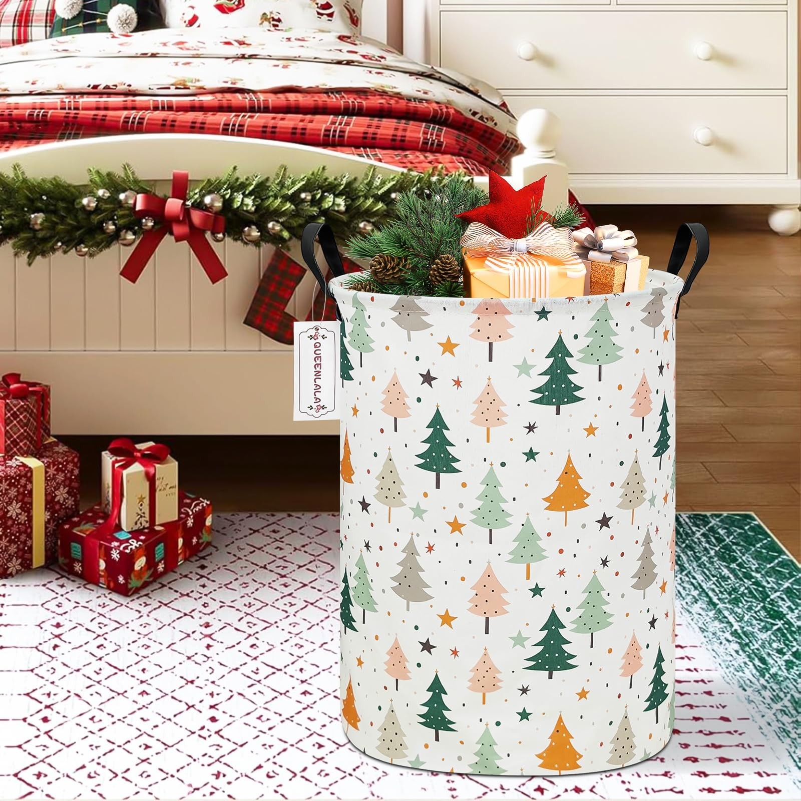 QUEENLALA storage basket, pine tree, 19.7"H