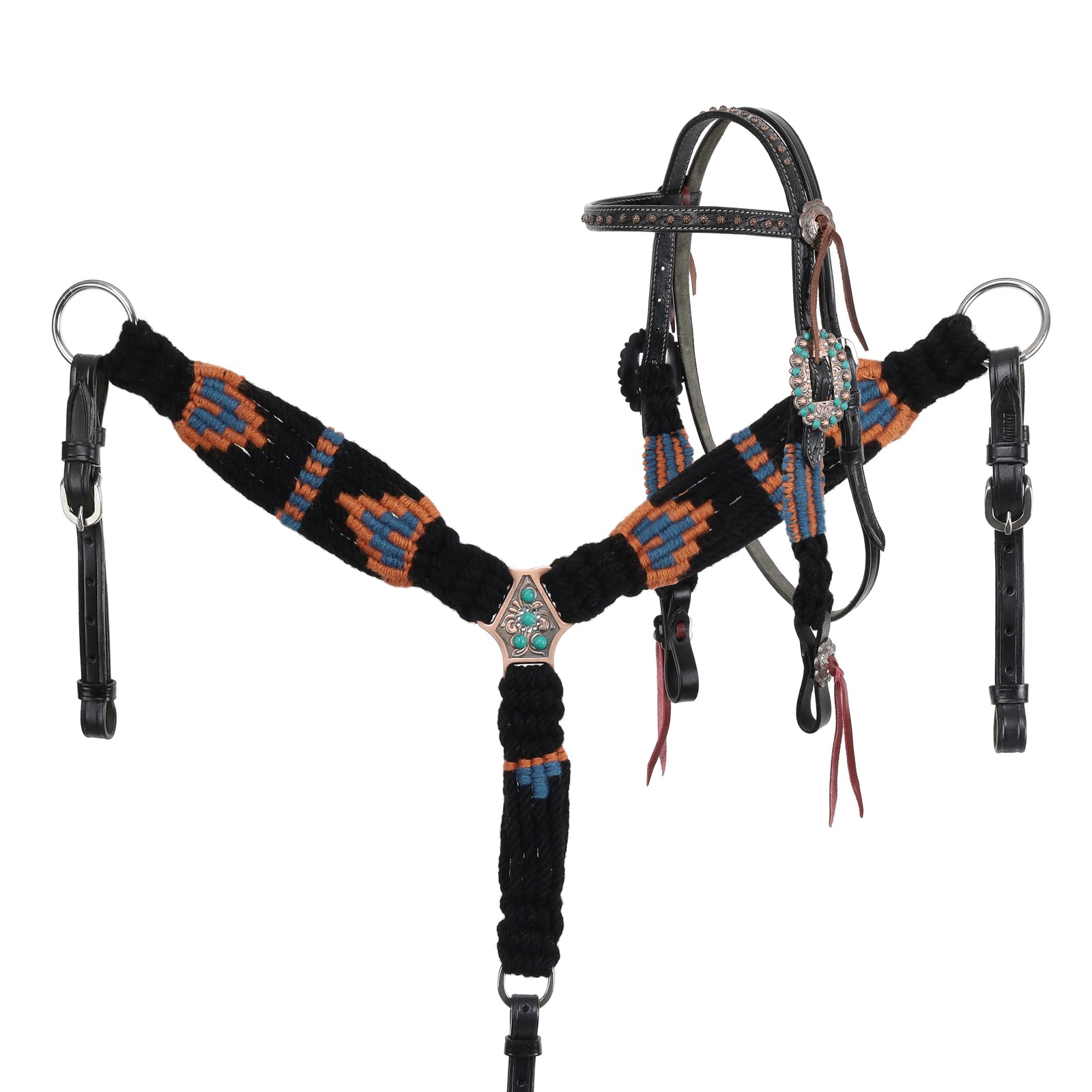 Showman Skyfire Pony Mohair Browband Headstall & Breast Collar Set