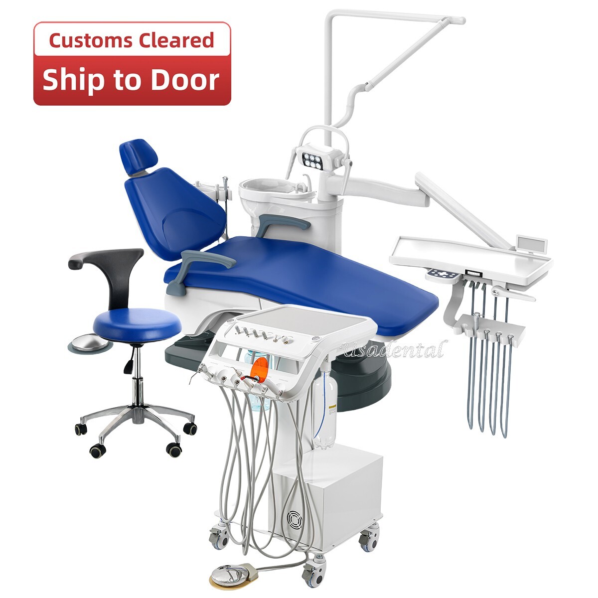 FDA Dental Unit Chair DC Motor / Protable Unit Air Compressor Trolley Stool